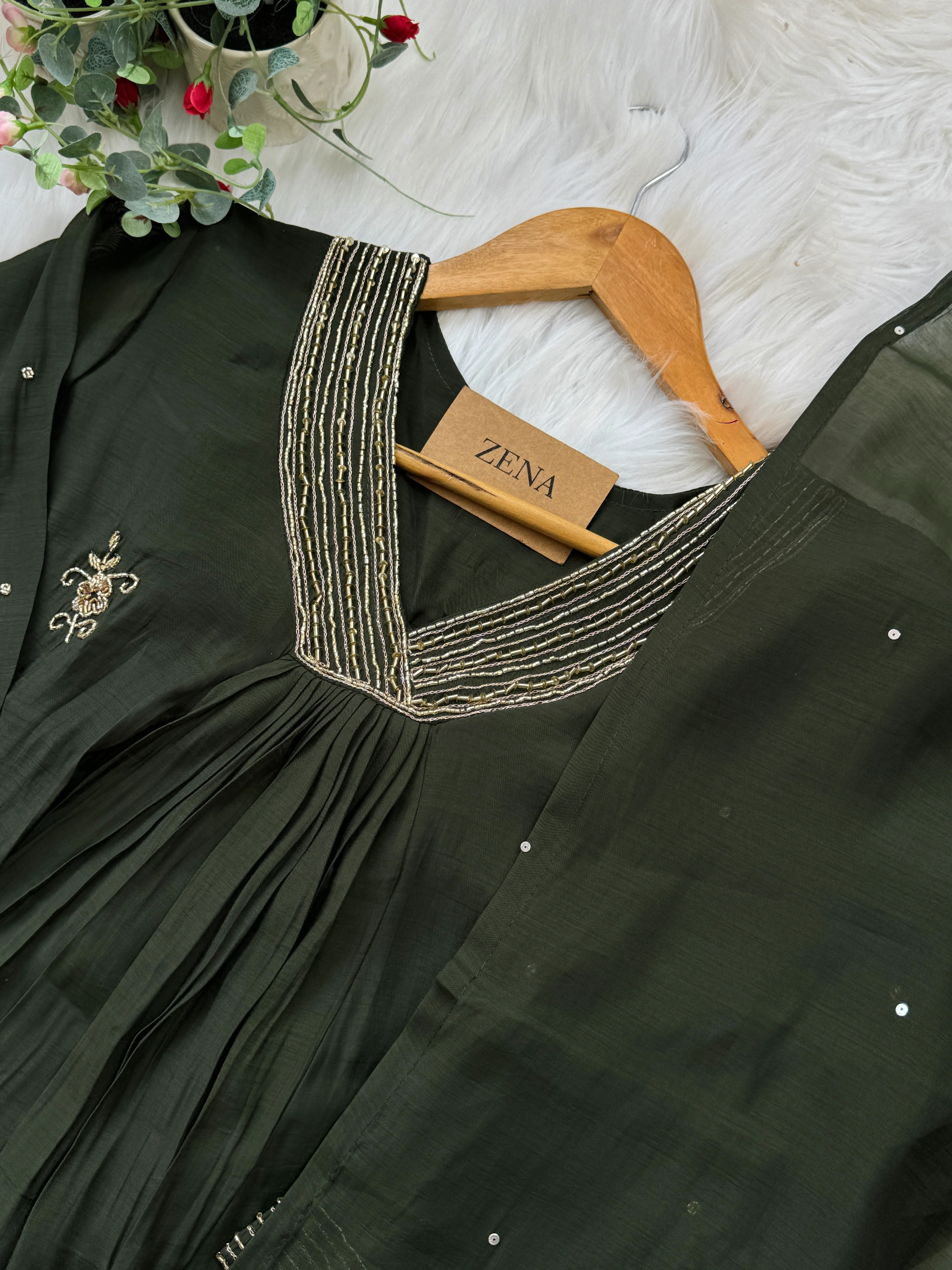 ✨ Mul Chanderi Hand Detailed Anarkali Suit ✨ - Image 6