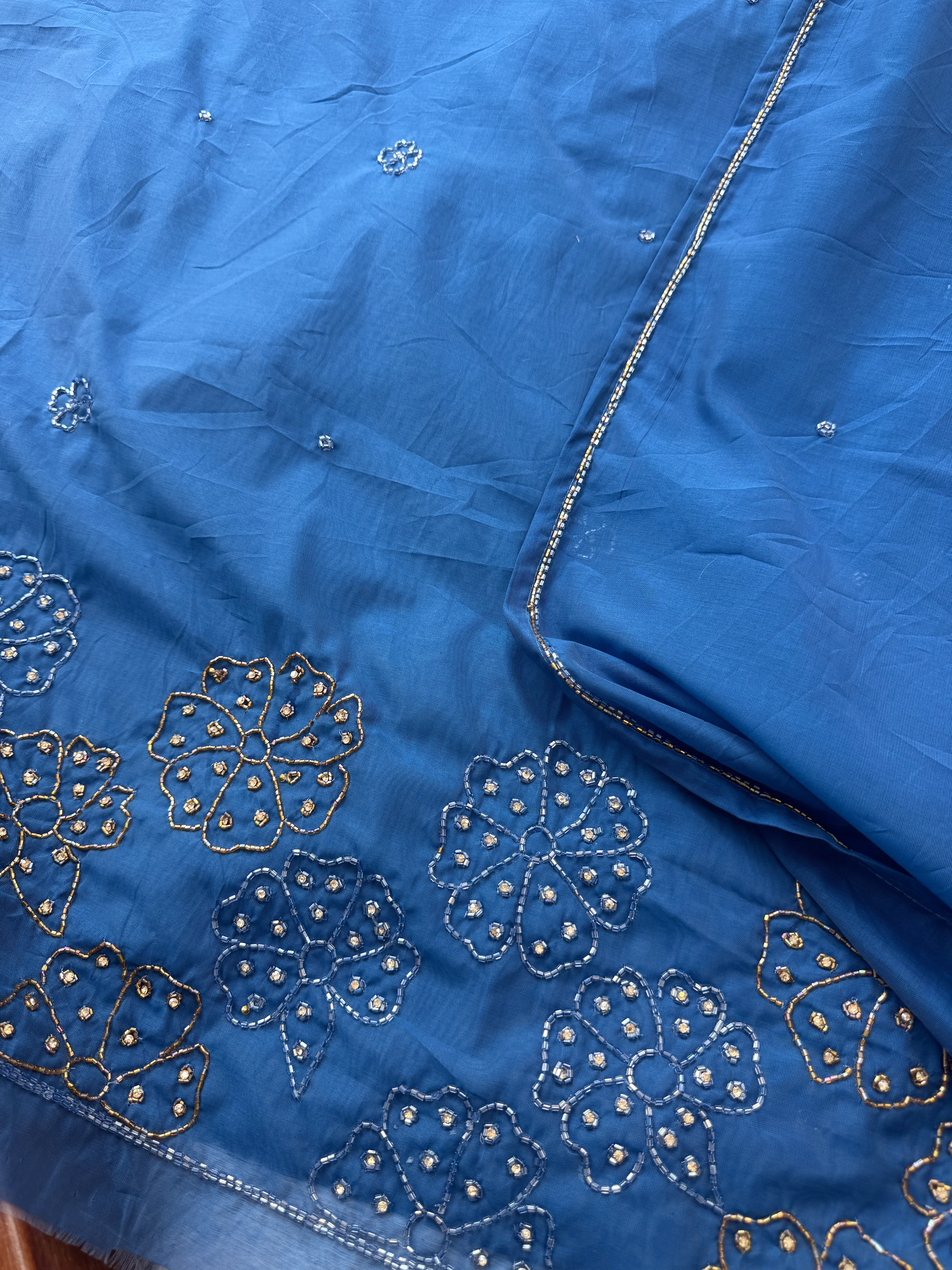 β¨ Mul Chanderi Hand-Detailed Unstitched Suit β¨ - Image 3