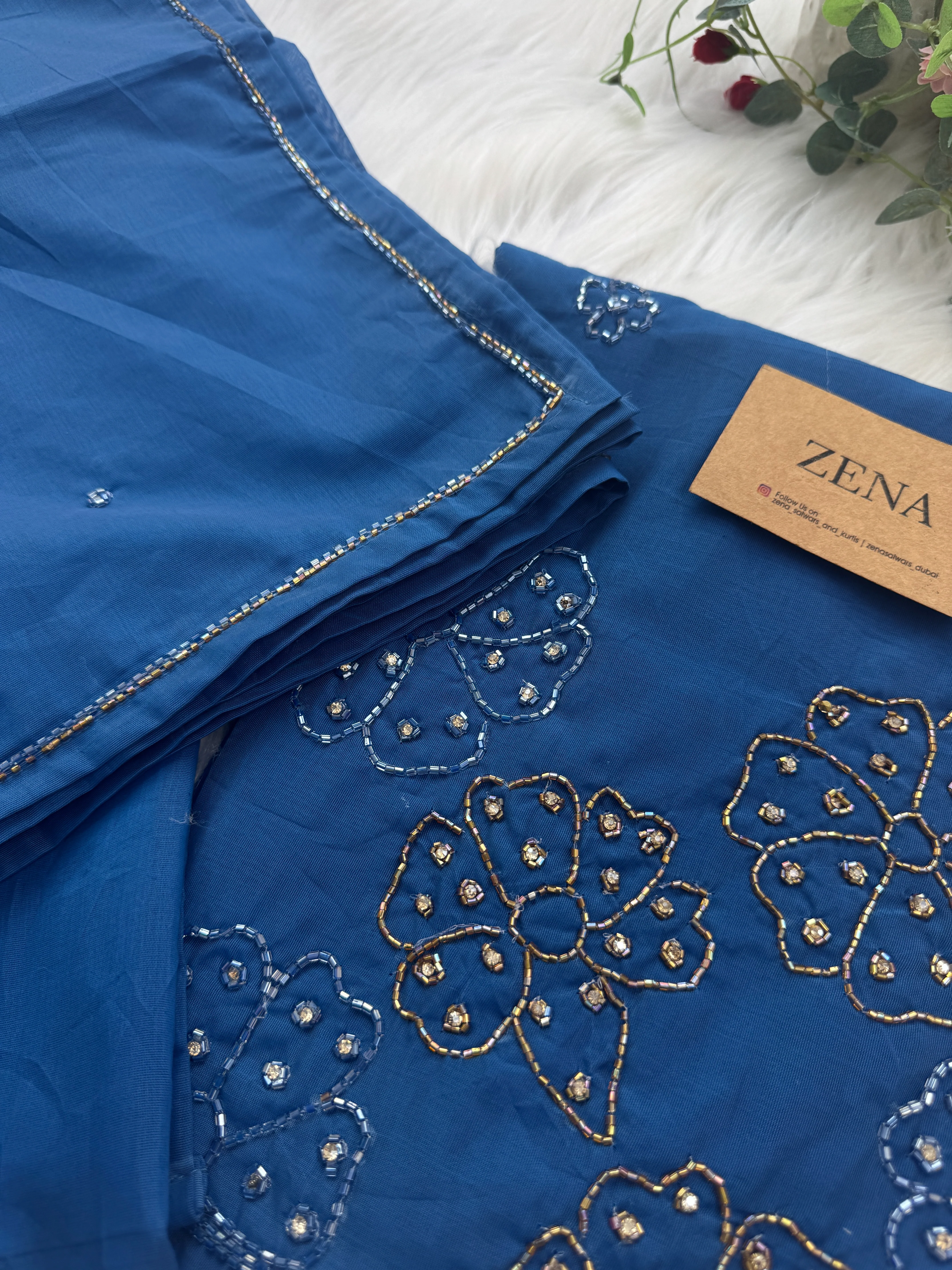β¨ Mul Chanderi Hand-Detailed Unstitched Suit β¨ - Image 6