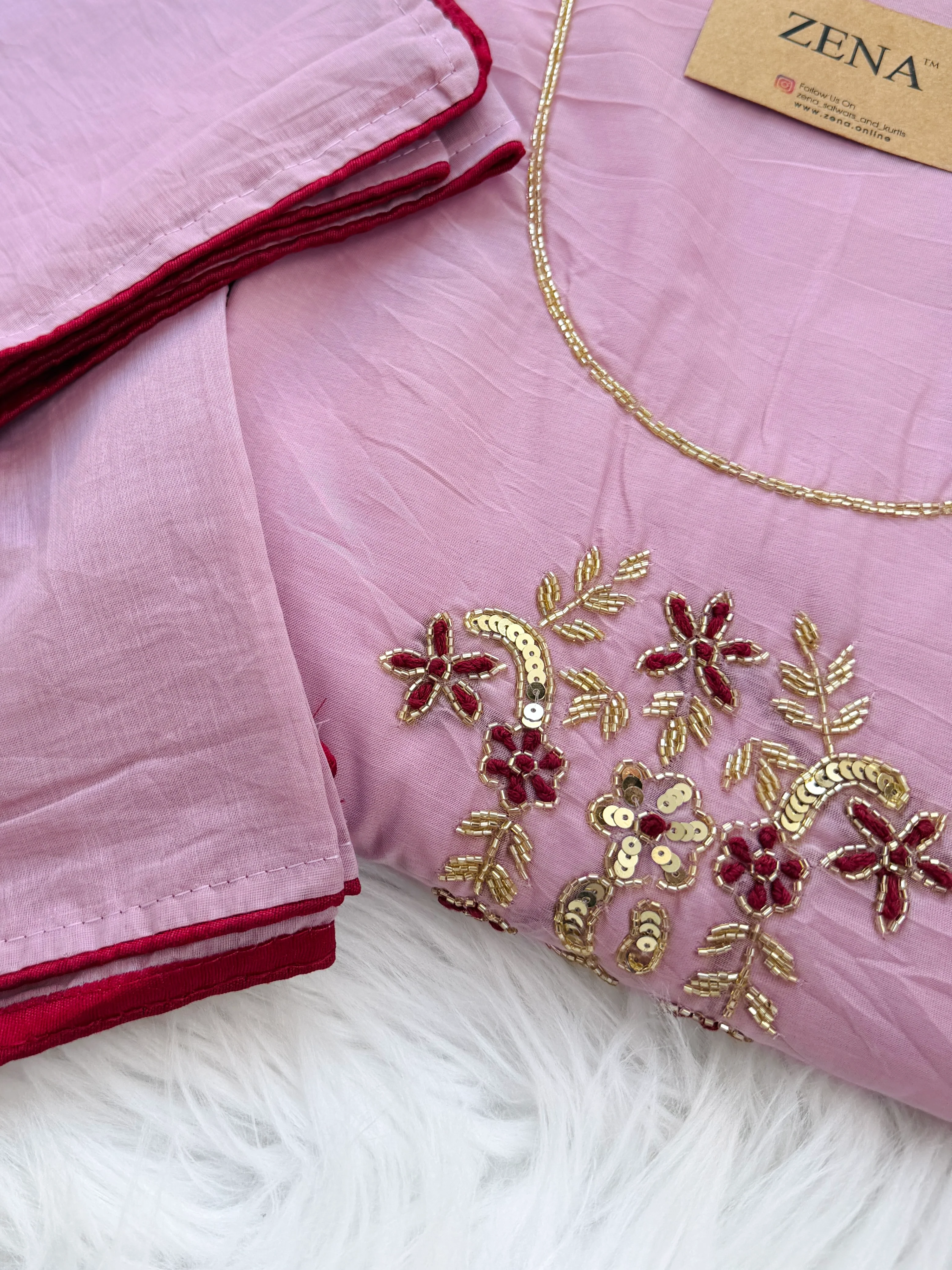 ✨ Mul Chanderi Handwork Unstitched Suit ✨ - Image 3