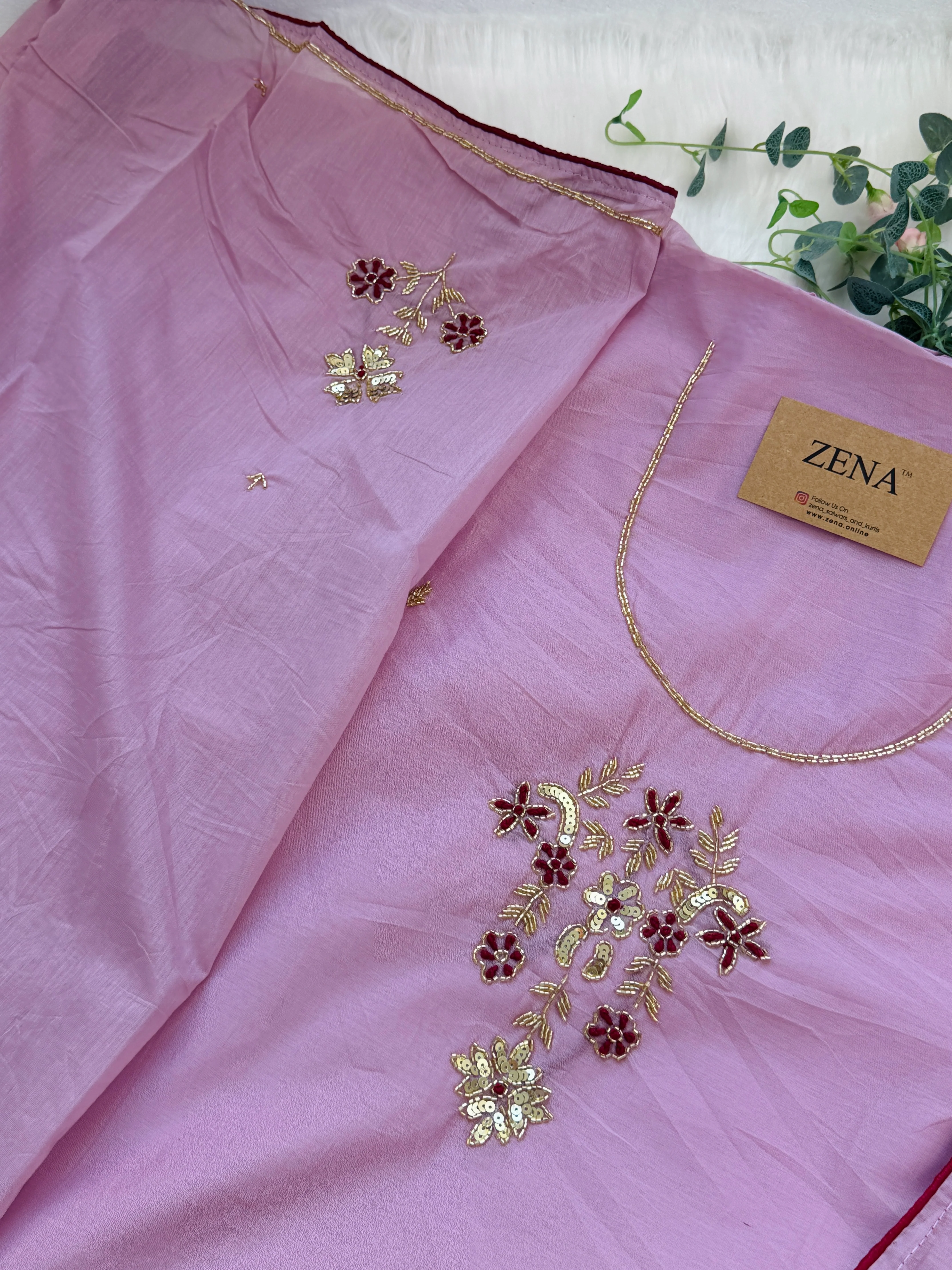 ✨ Mul Chanderi Handwork Unstitched Suit ✨ - Image 6