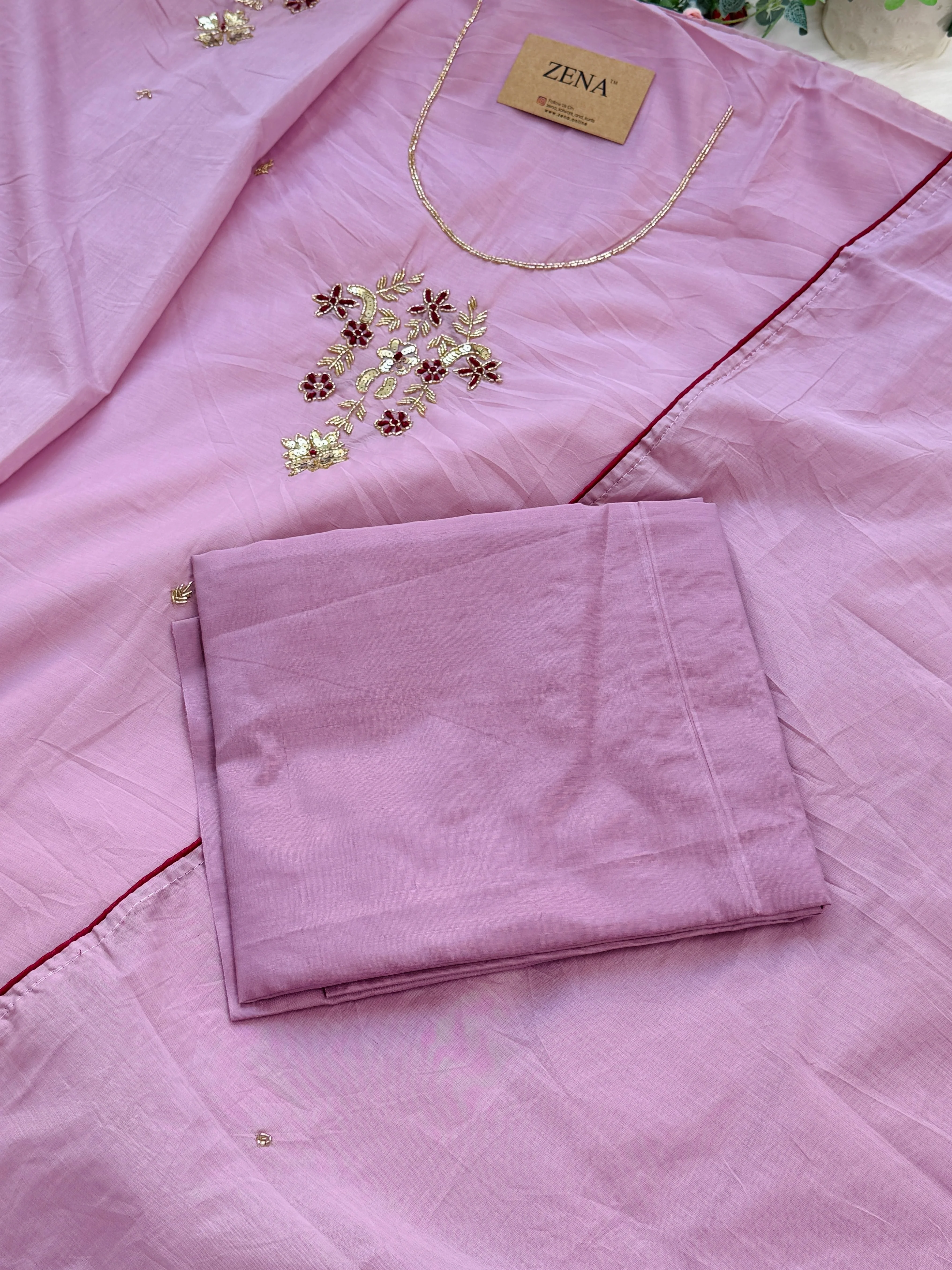✨ Mul Chanderi Handwork Unstitched Suit ✨ - Image 7