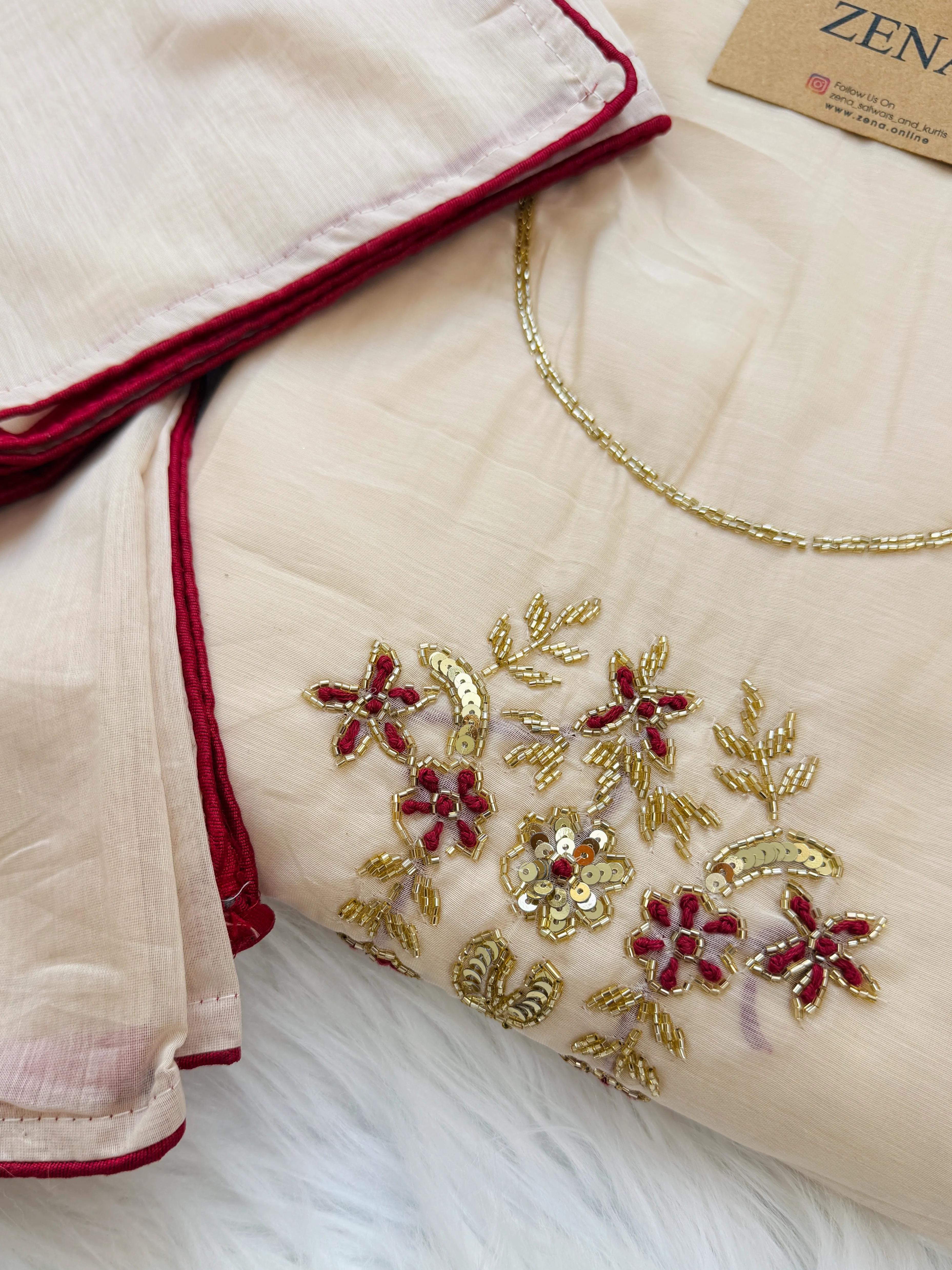 ✨ Mul Chanderi Handwork Unstitched Suit ✨ - Image 3