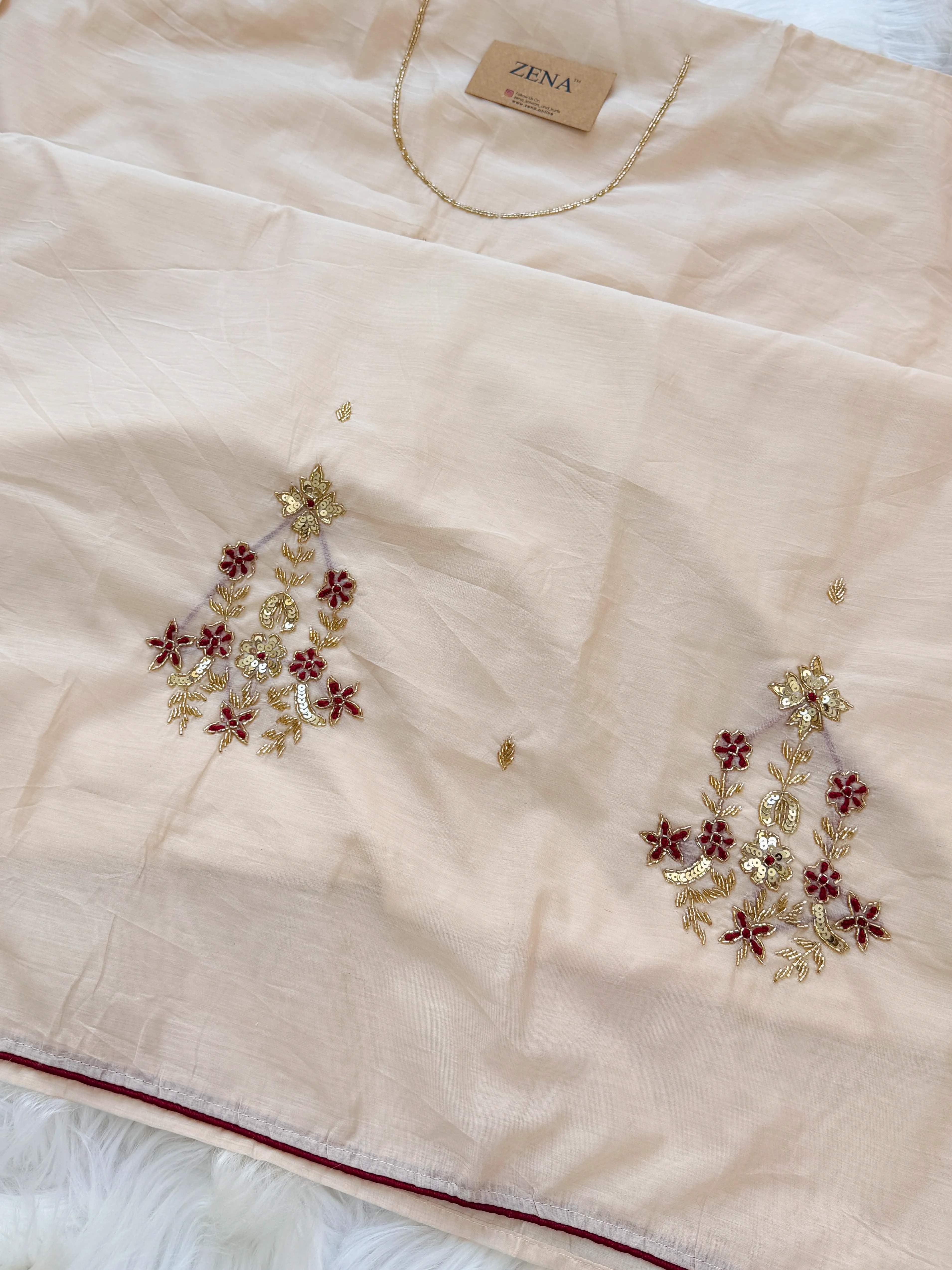 ✨ Mul Chanderi Handwork Unstitched Suit ✨ - Image 8