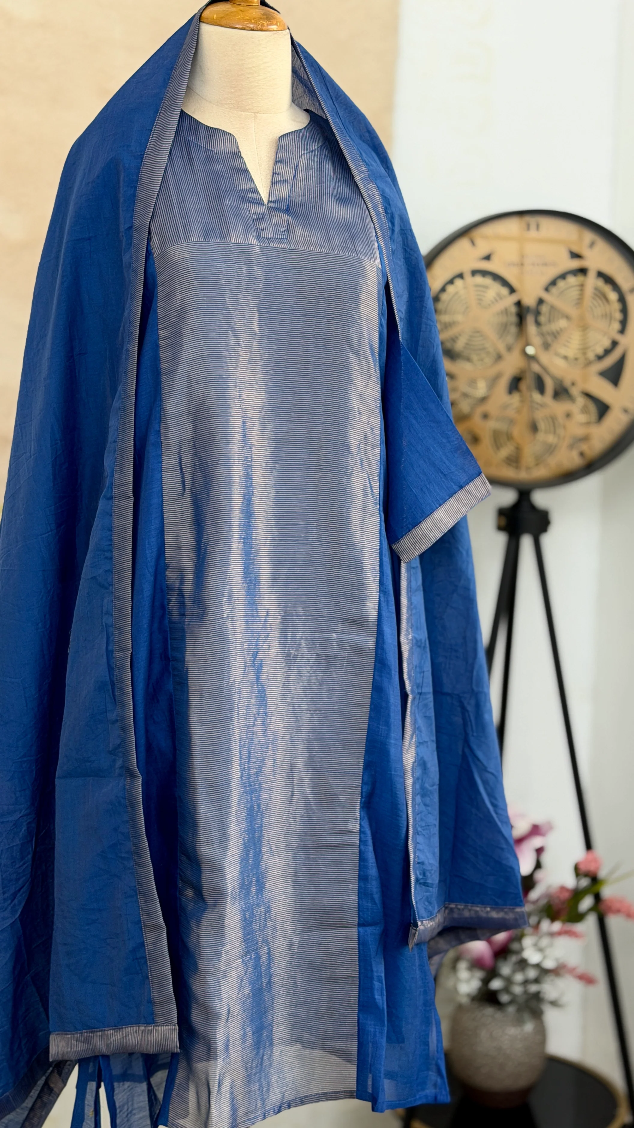 ✨ Mul Chanderi Striped Kurti Set ✨ - Image 2