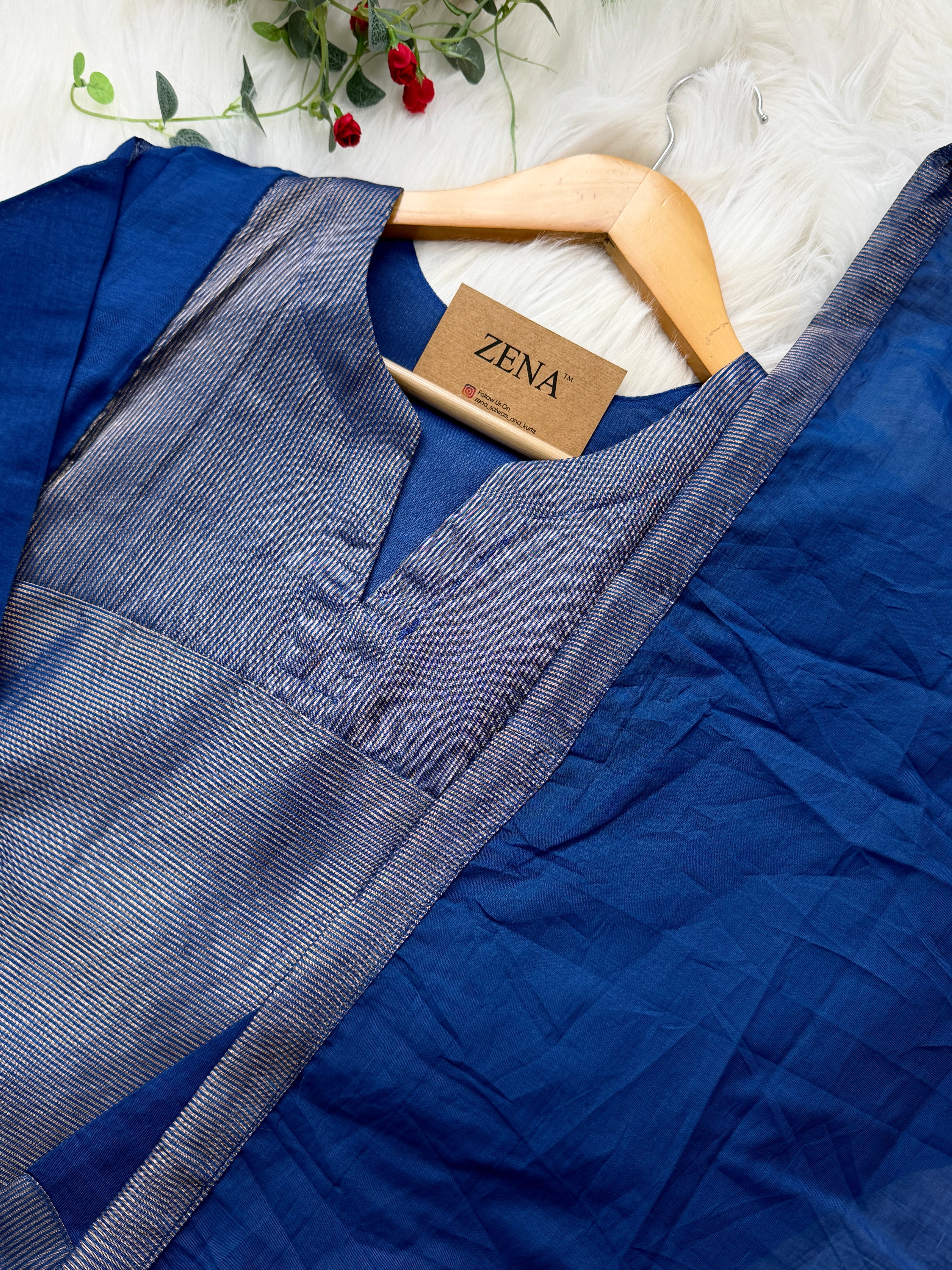 ✨ Mul Chanderi Striped Kurti Set ✨ - Image 4
