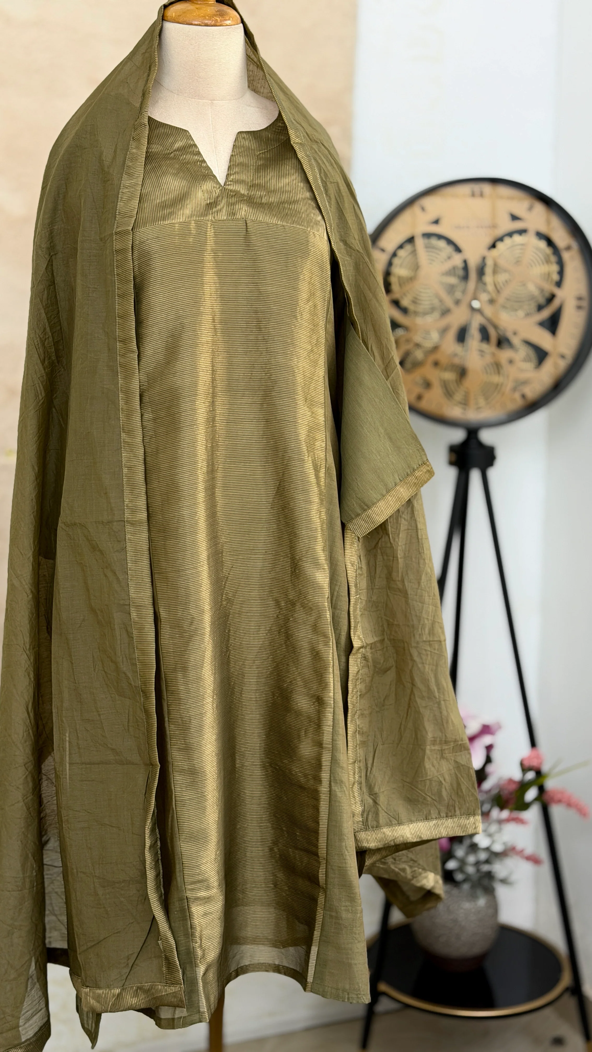 ✨ Mul Chanderi Striped Kurti Set ✨ - Image 2
