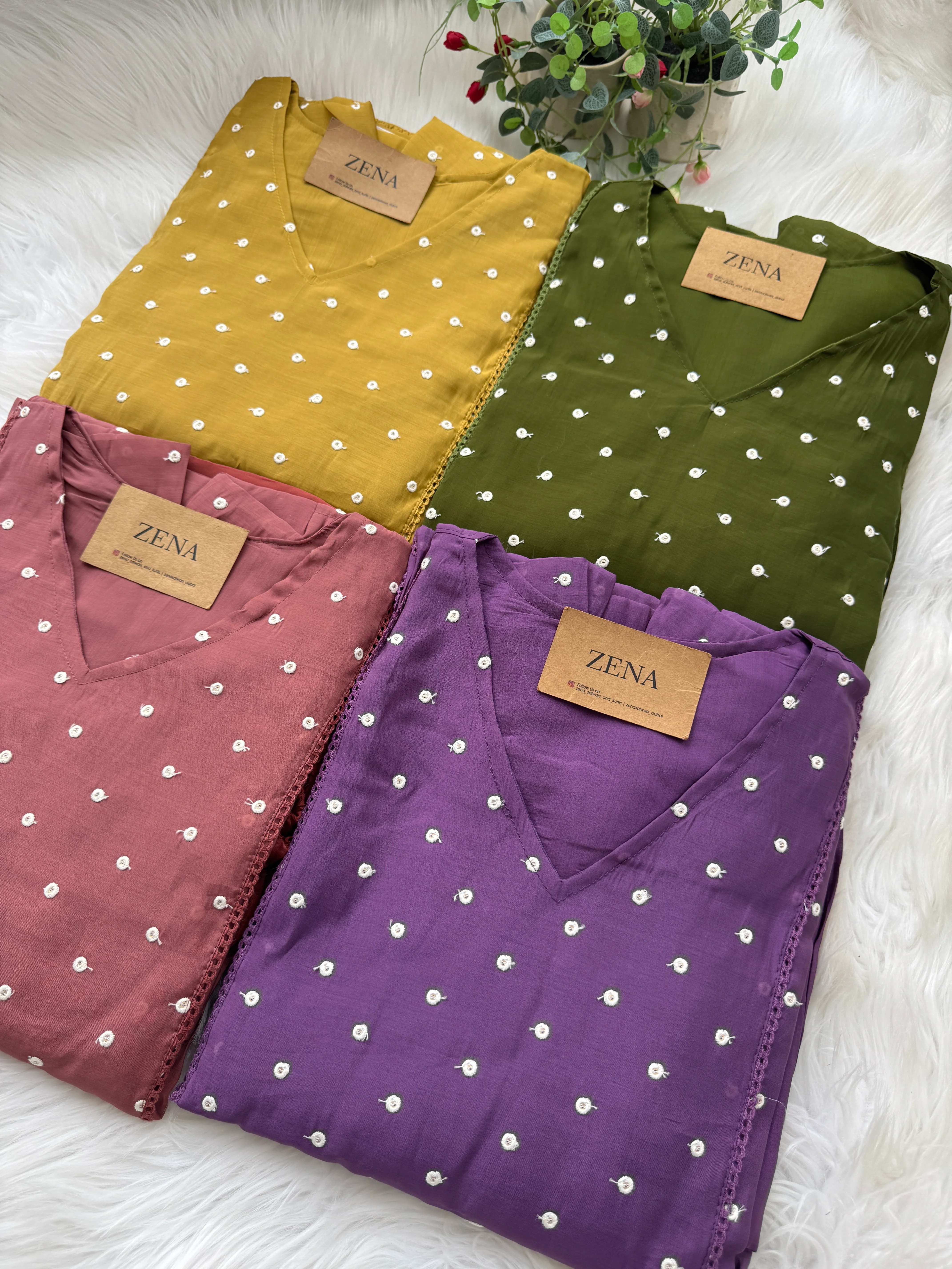 ✨ Mul Chanderi Thread Work A-Line Kurti Set ✨ - Image 8