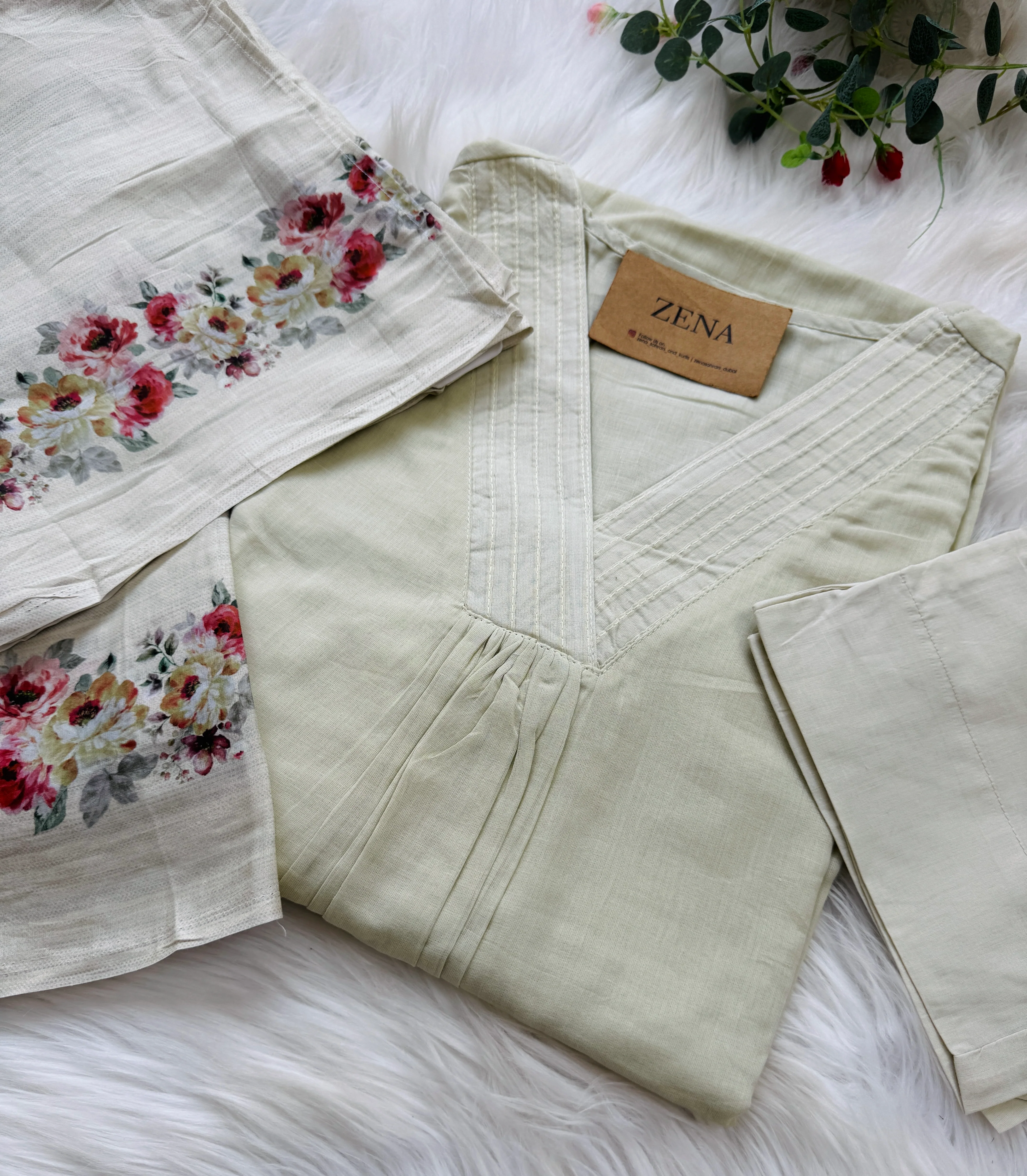 ✨ Mul Cotton Embroidered Kurti Set ✨