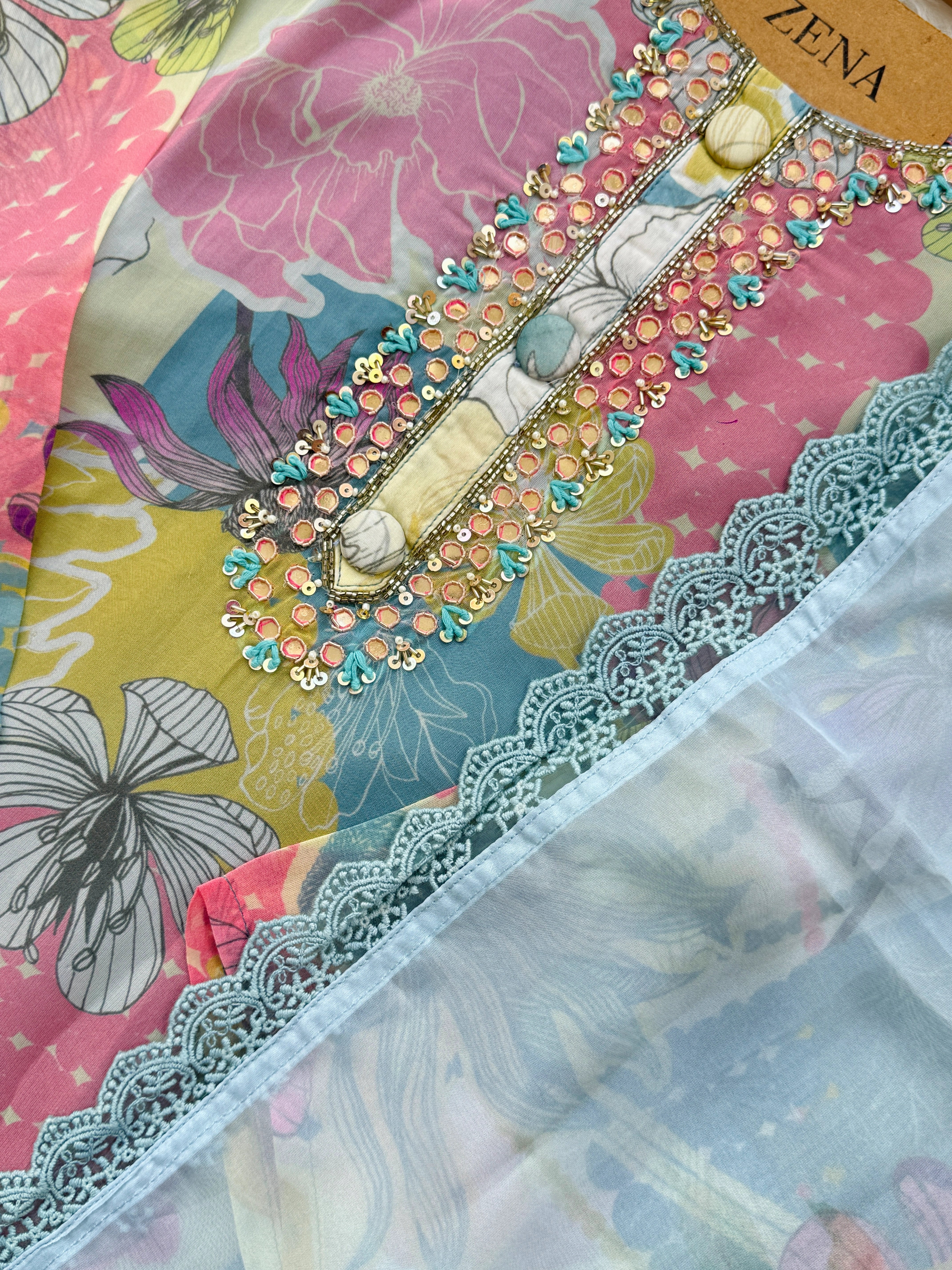 β¨ Organza Hand Detailed Kurti Set β¨ - Image 6