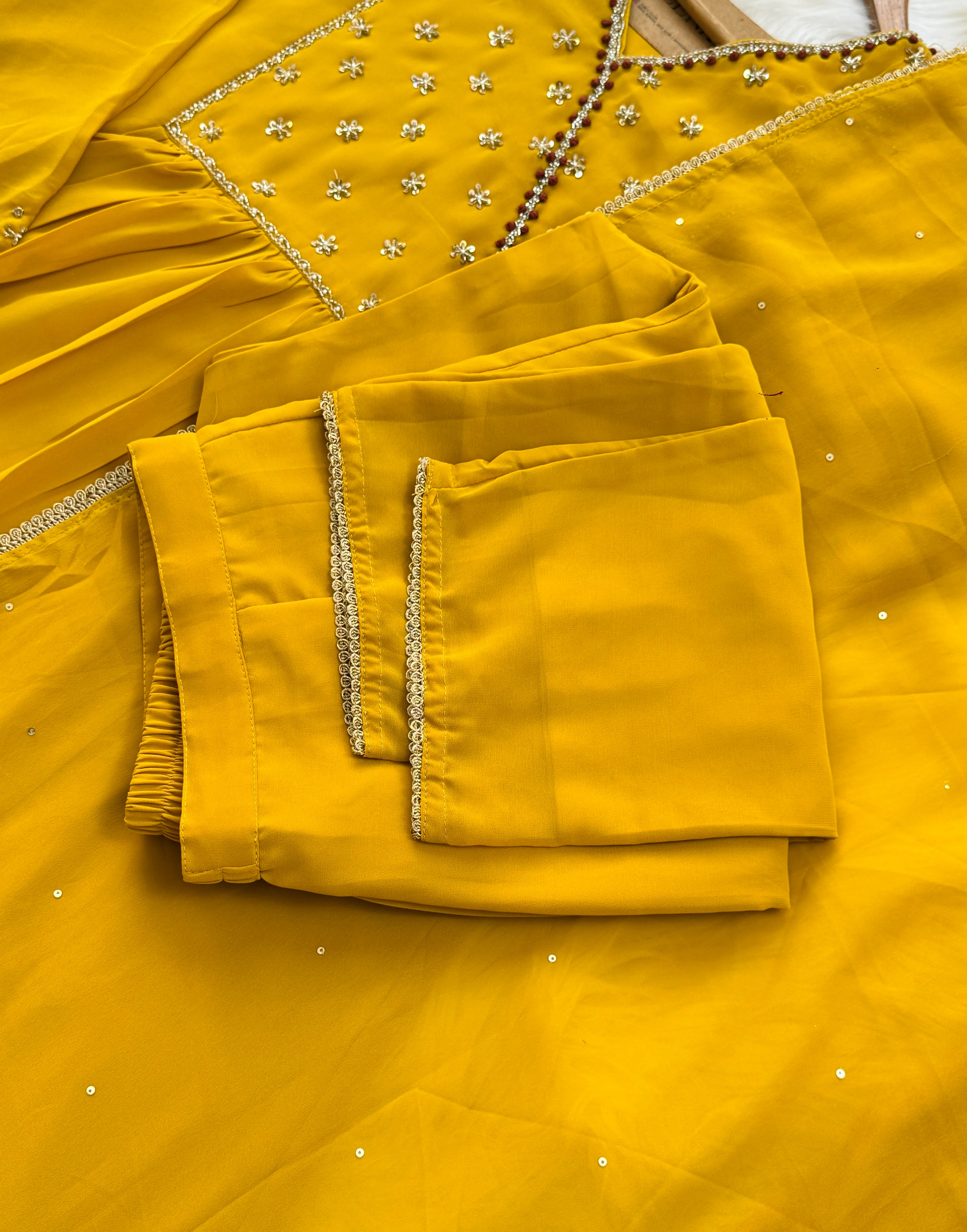 β¨ Organza Hand-Detailed Kurti Set β¨ - Image 5