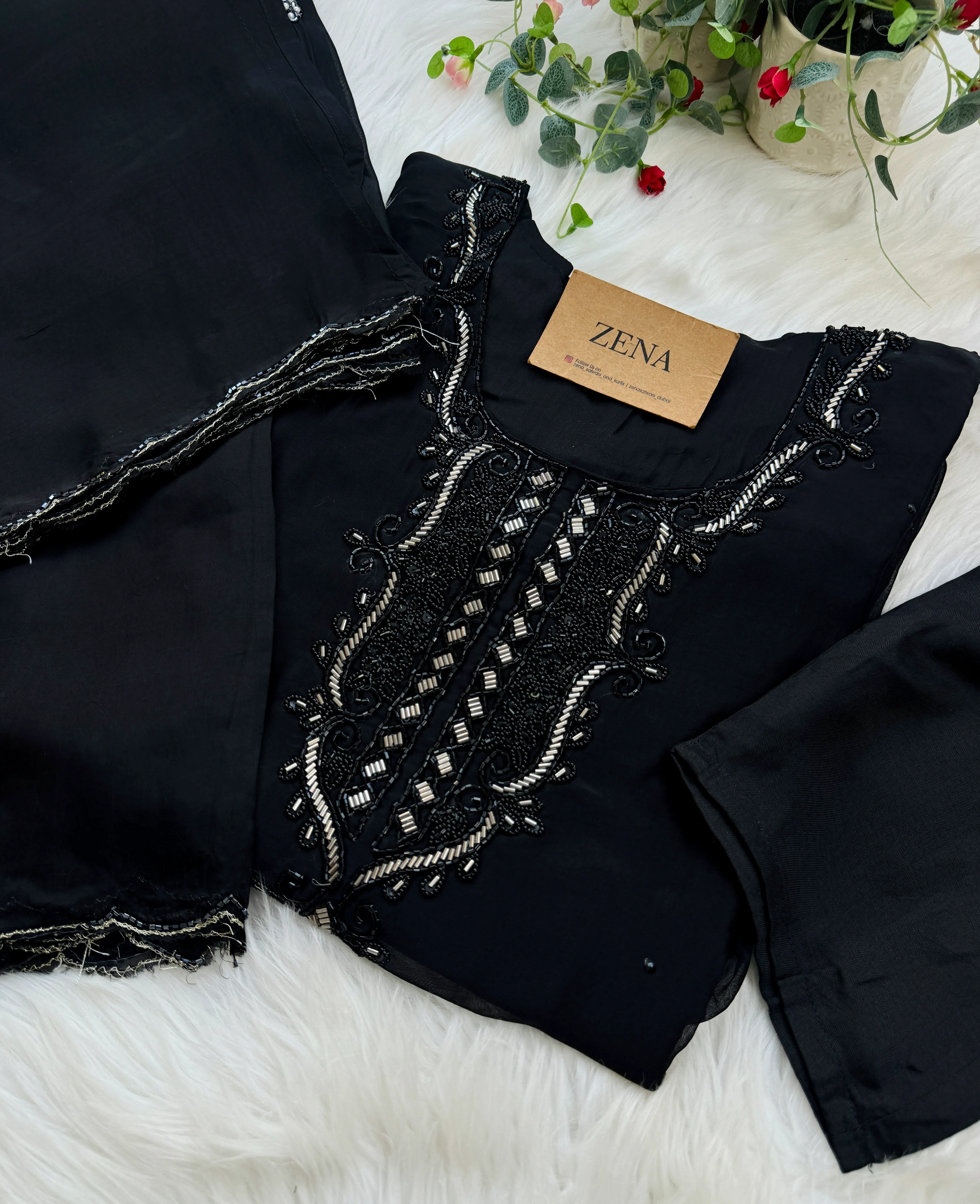 β¨ Organza Handwork Kurti Set β¨