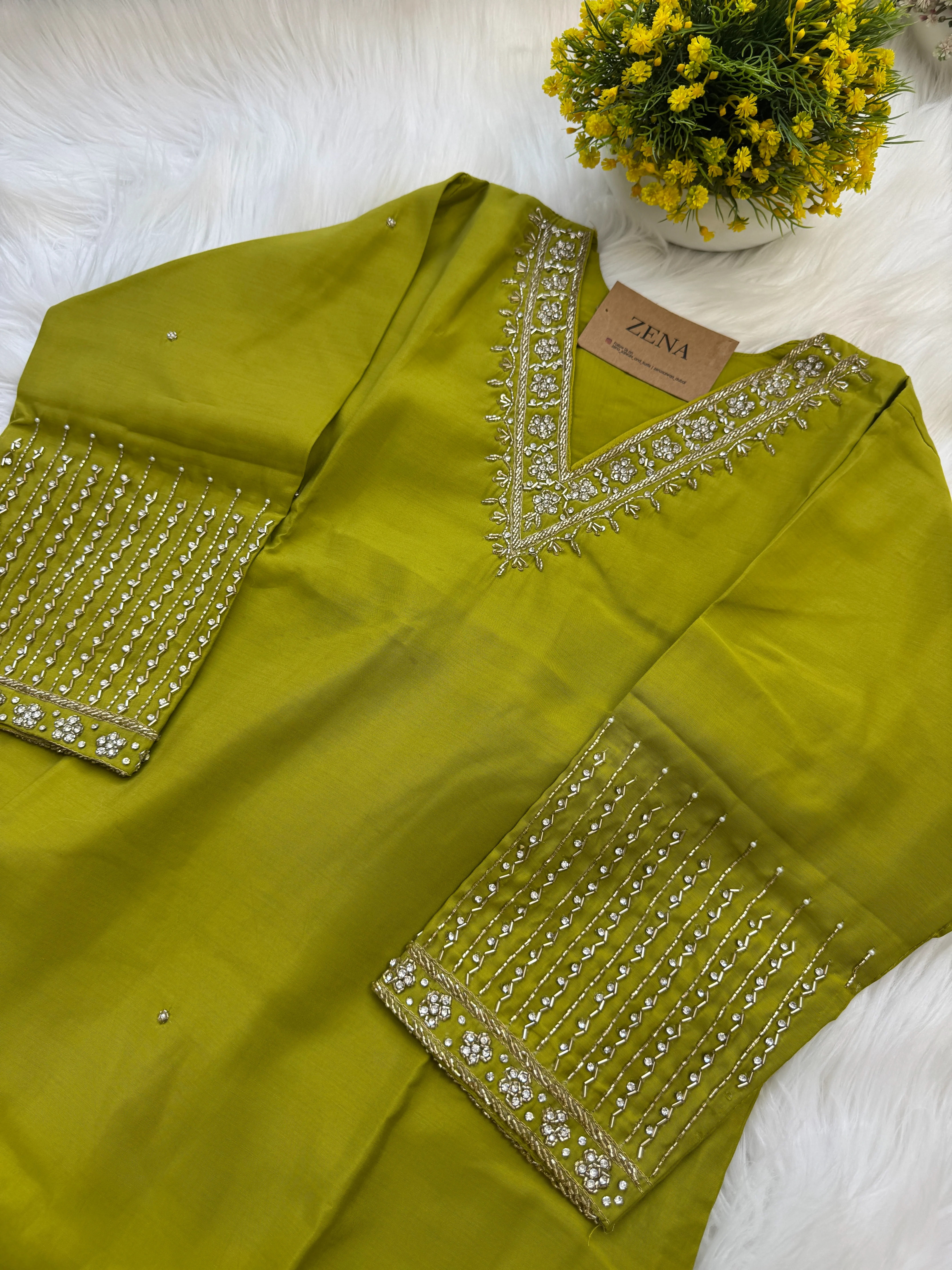 β¨ Organza Handwork Party Wear Kurti Set β¨ - Image 5