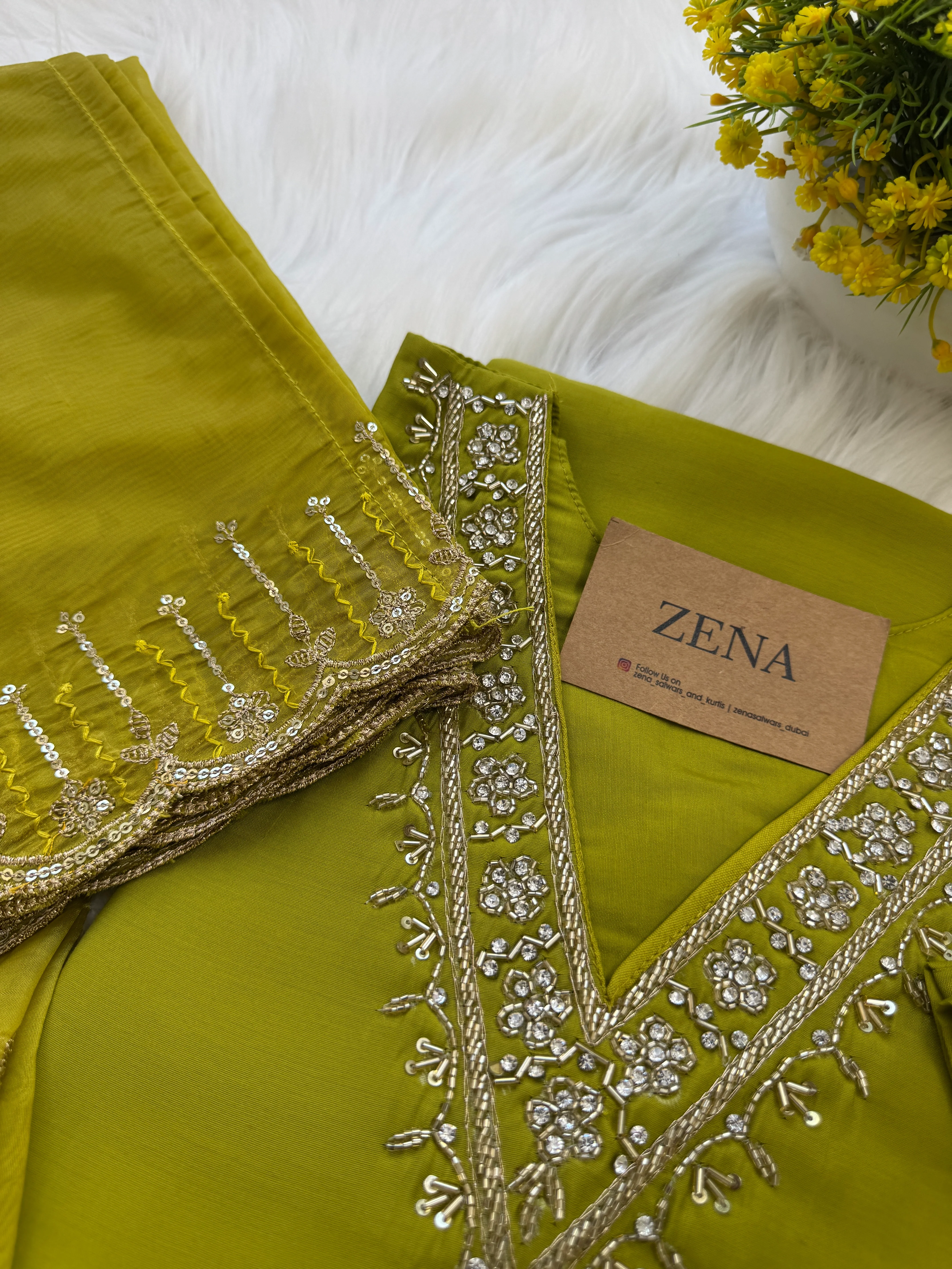 β¨ Organza Handwork Party Wear Kurti Set β¨ - Image 6