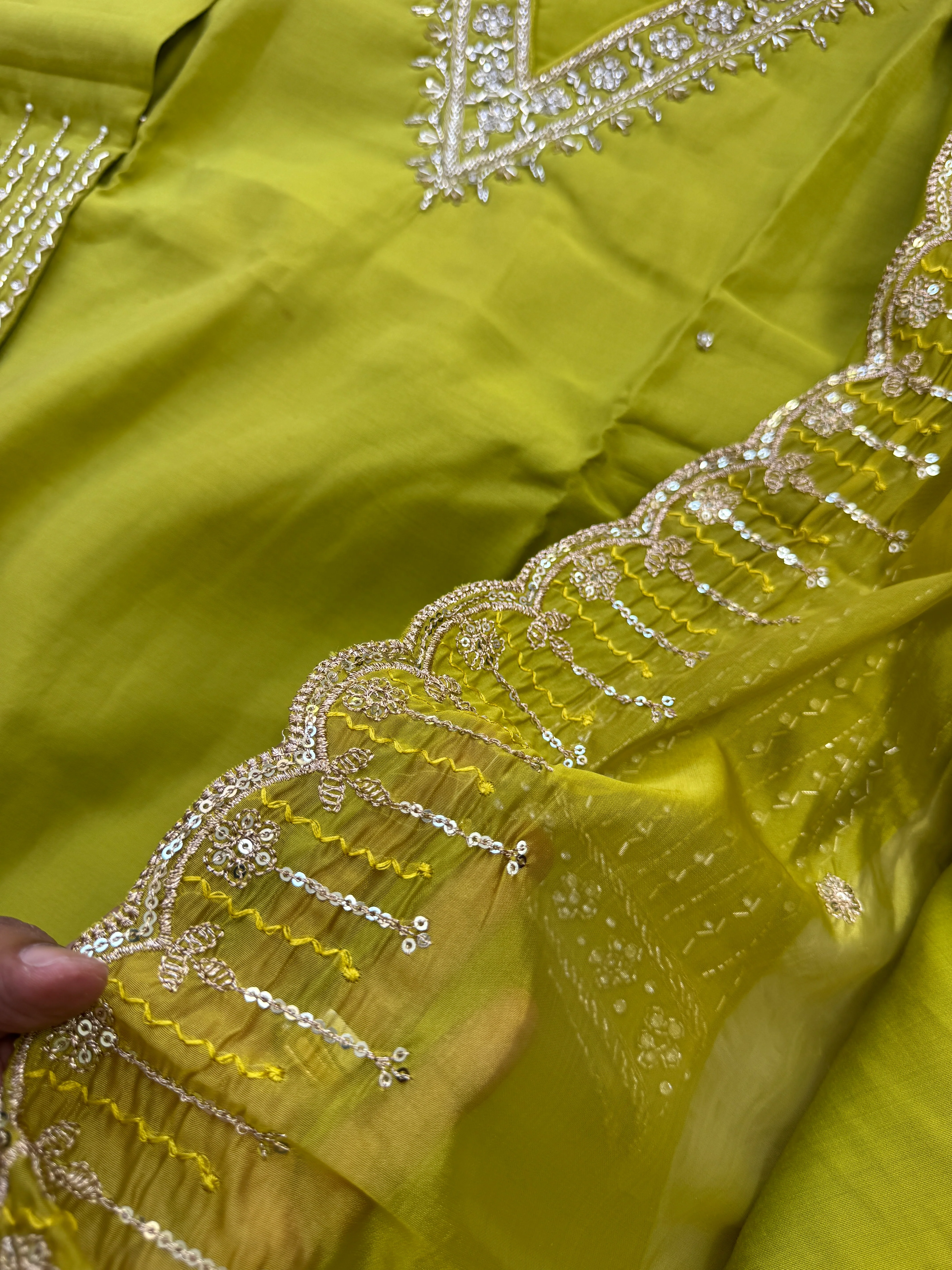 β¨ Organza Handwork Party Wear Kurti Set β¨ - Image 7