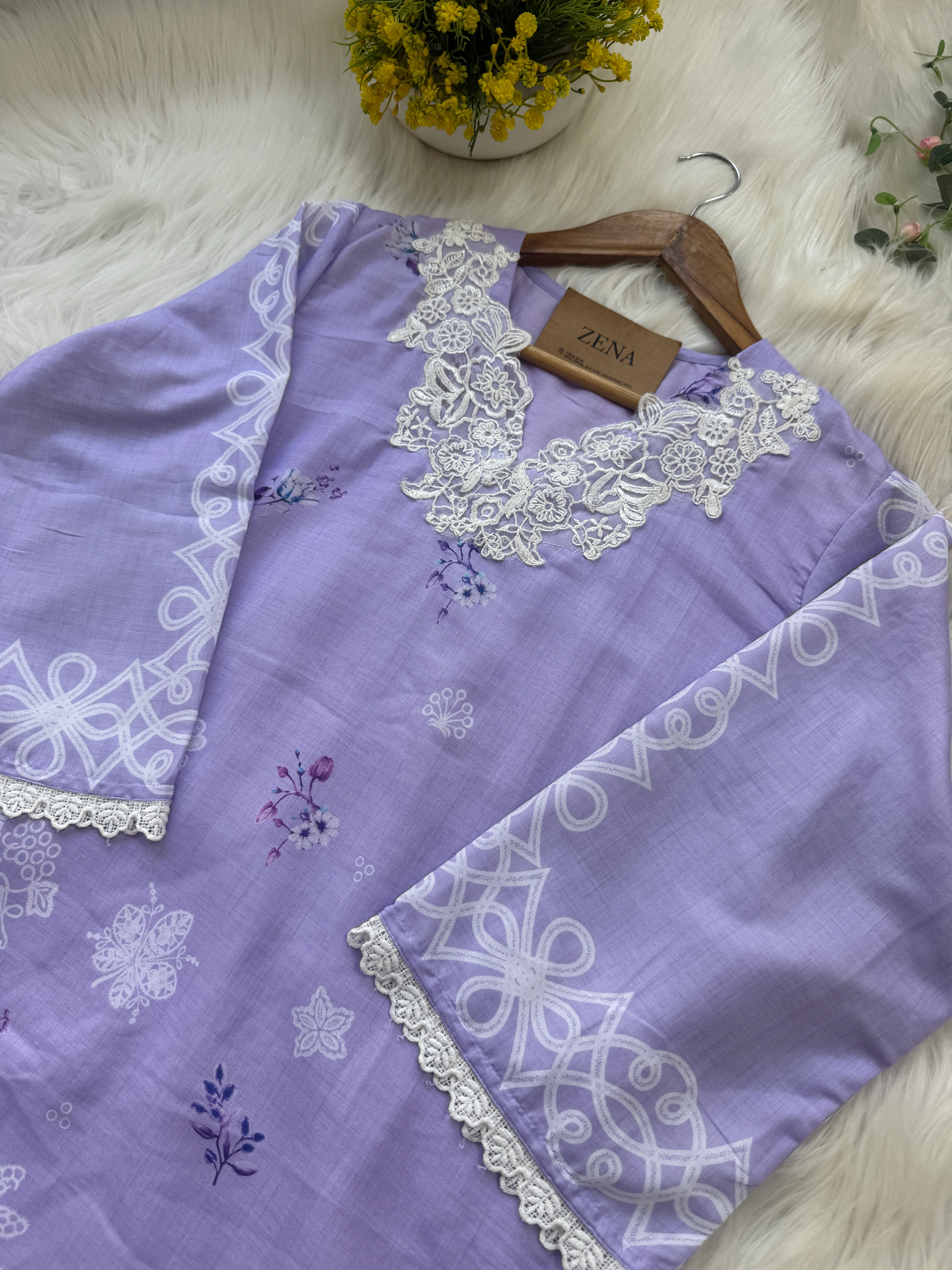 ✨ Pakistani Embroidered Cotton Kurti Set ✨ - Image 4
