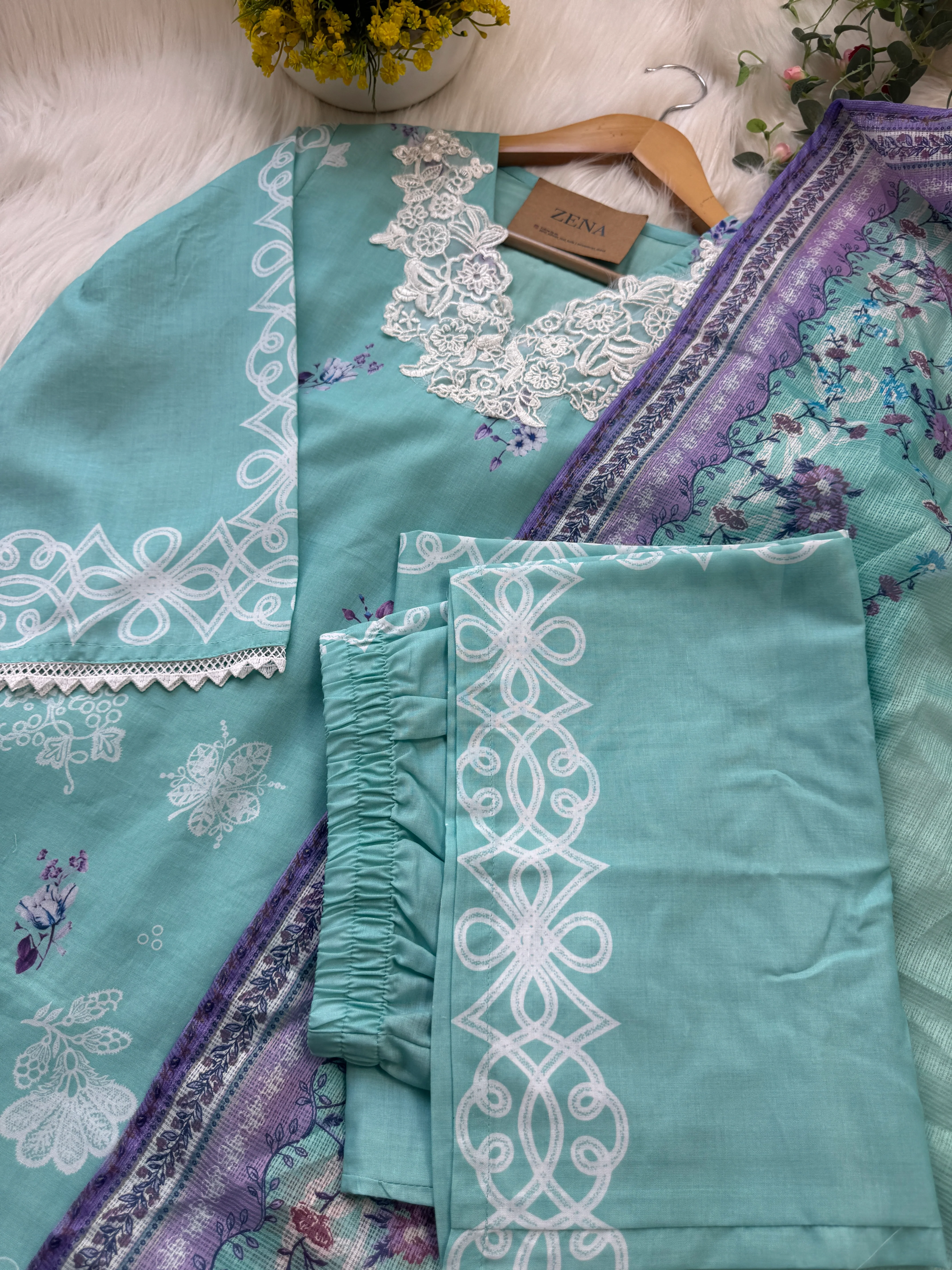 ✨ Pakistani Embroidered Cotton Kurti Set ✨ - Image 6