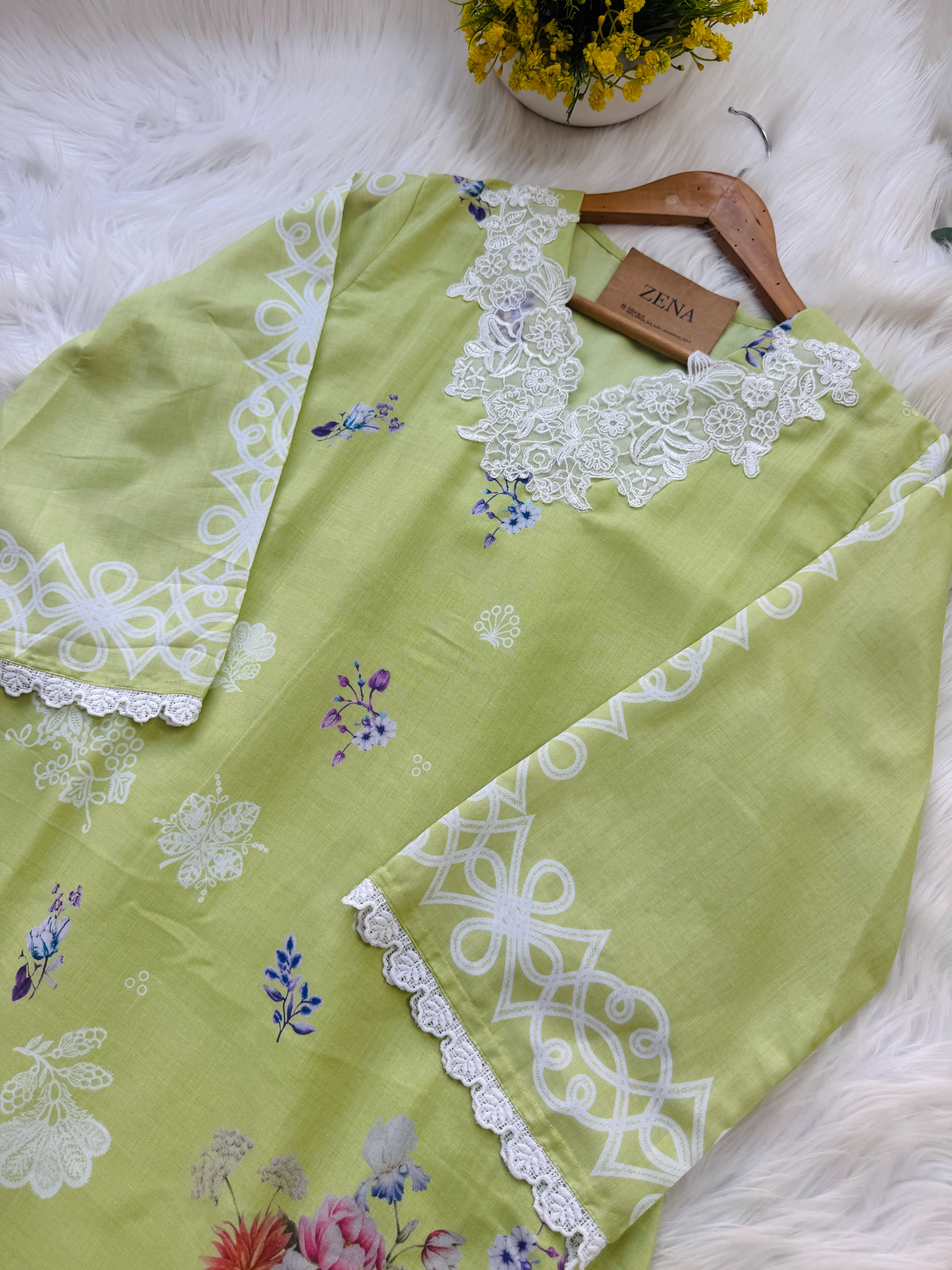 ✨ Pakistani Embroidered Cotton Kurti Set ✨ - Image 3