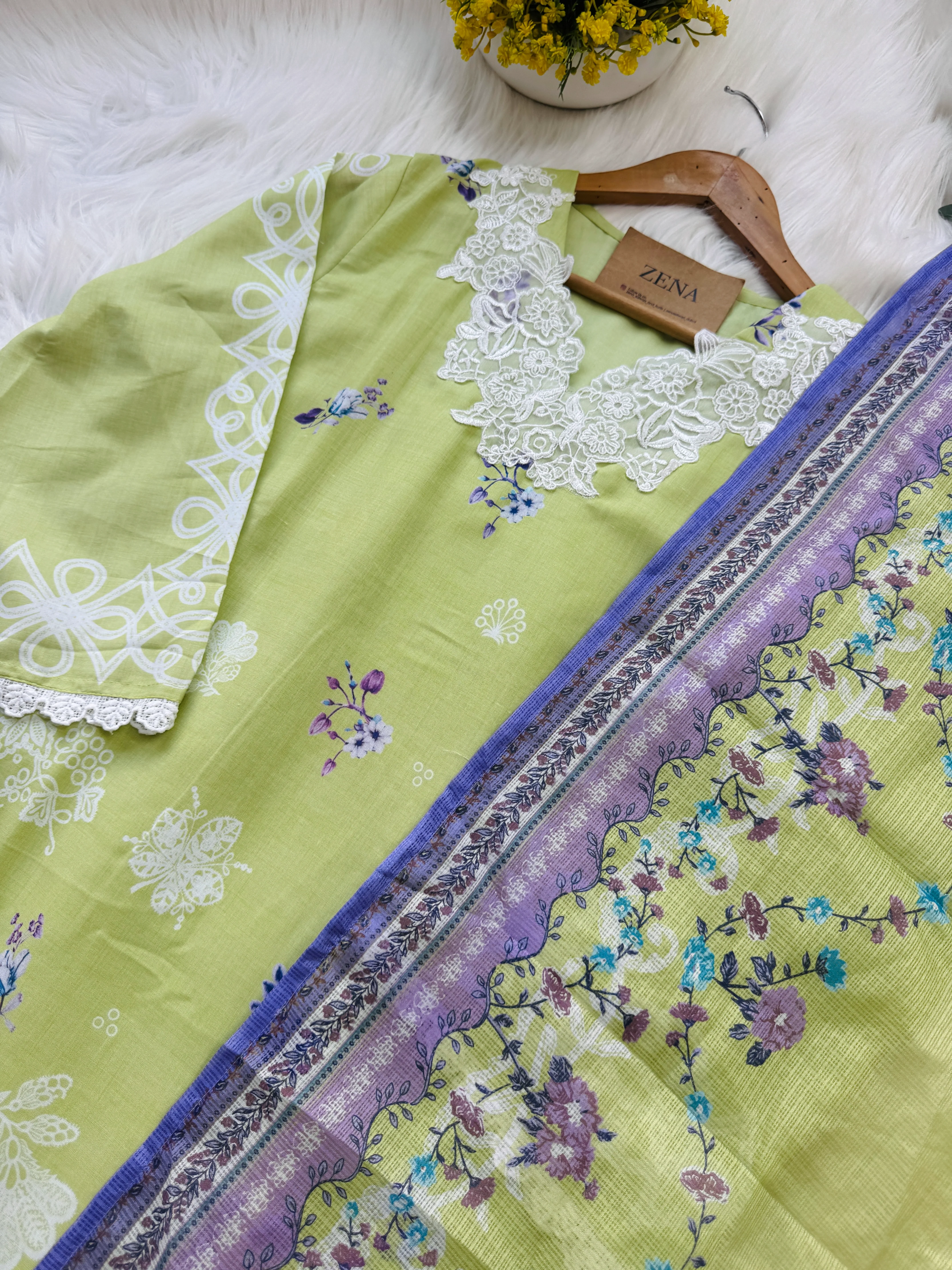 ✨ Pakistani Embroidered Cotton Kurti Set ✨ - Image 4