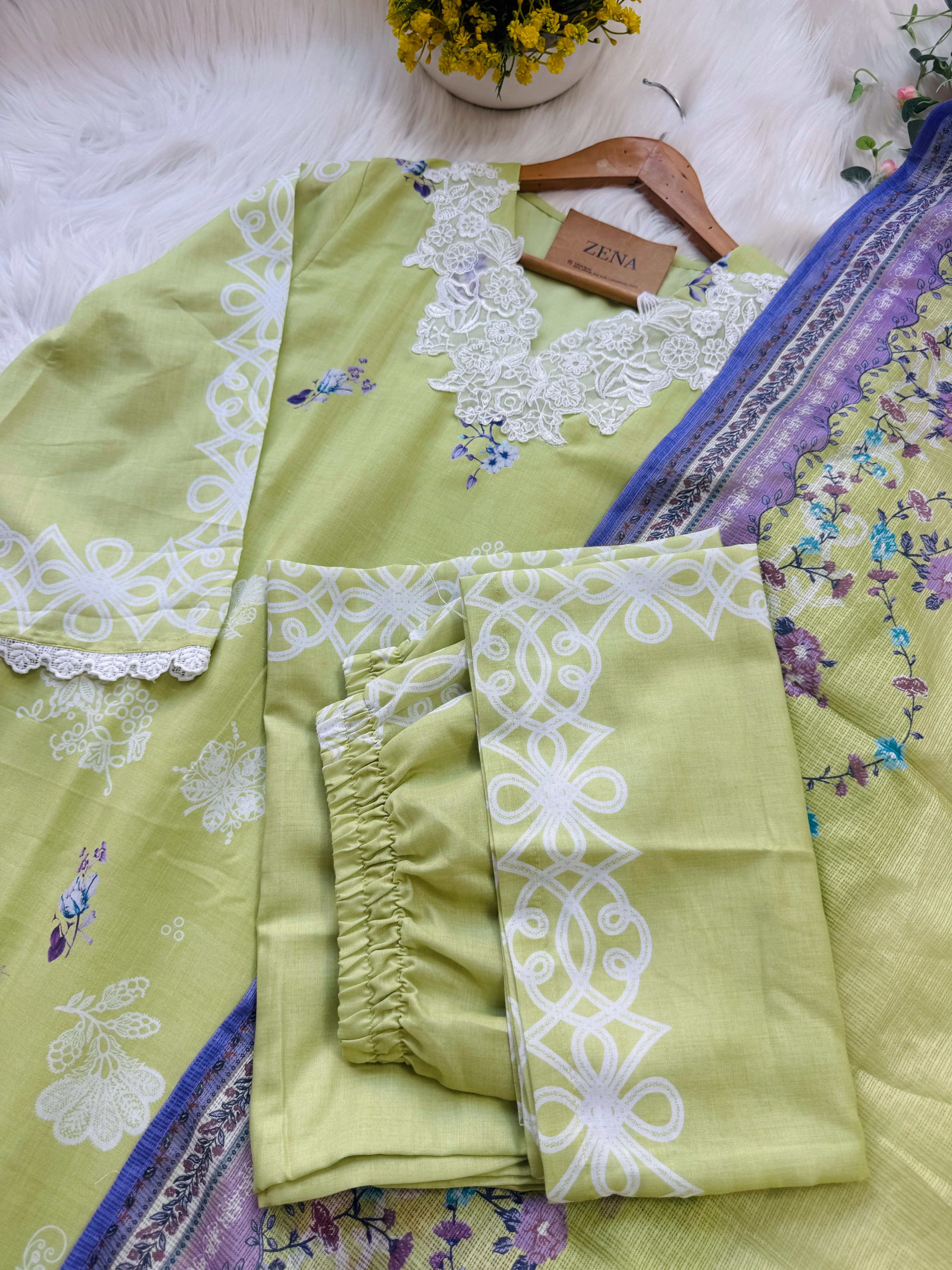✨ Pakistani Embroidered Cotton Kurti Set ✨ - Image 5