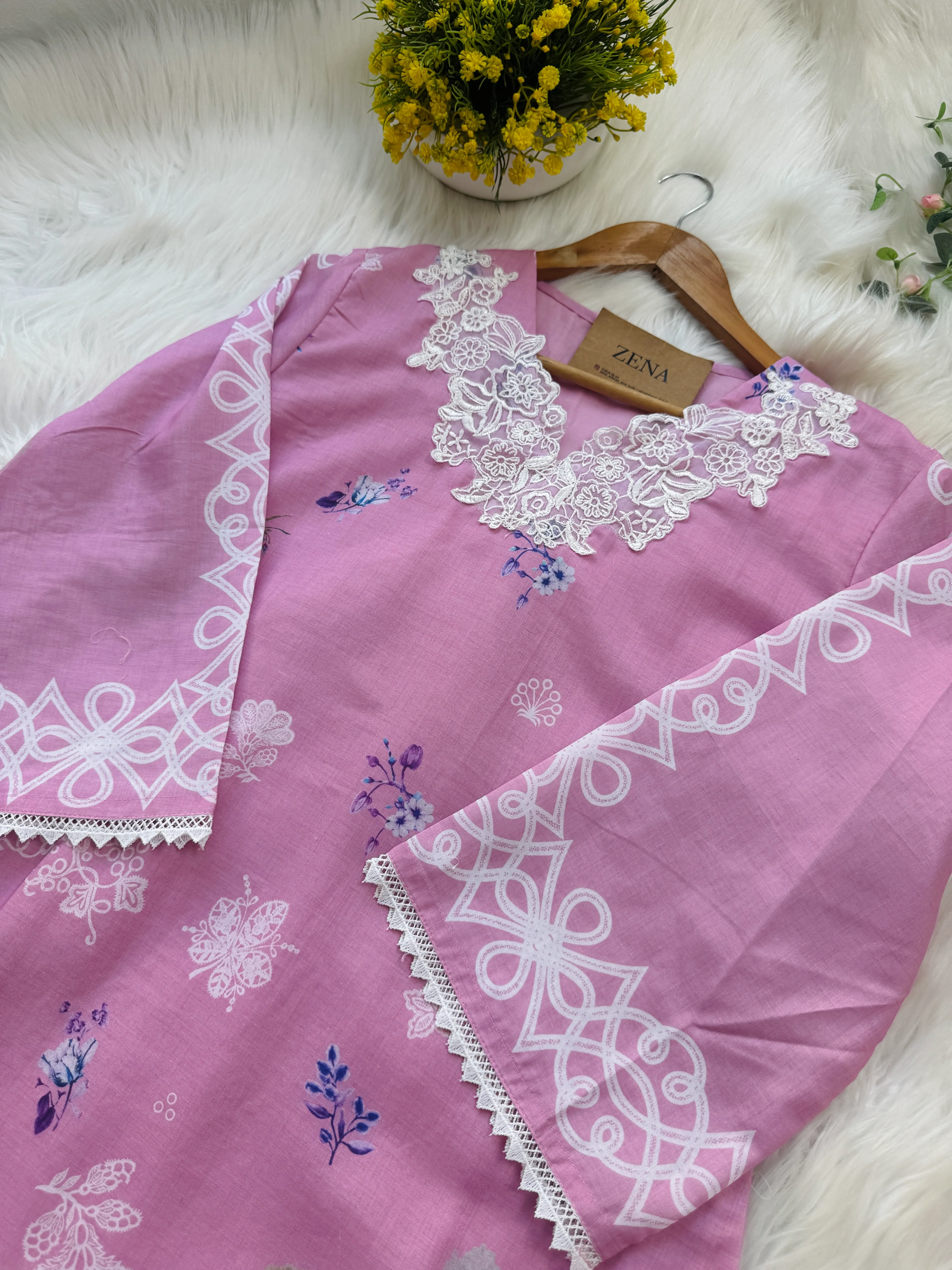 ✨ Pakistani Embroidered Cotton Kurti Set ✨ - Image 3