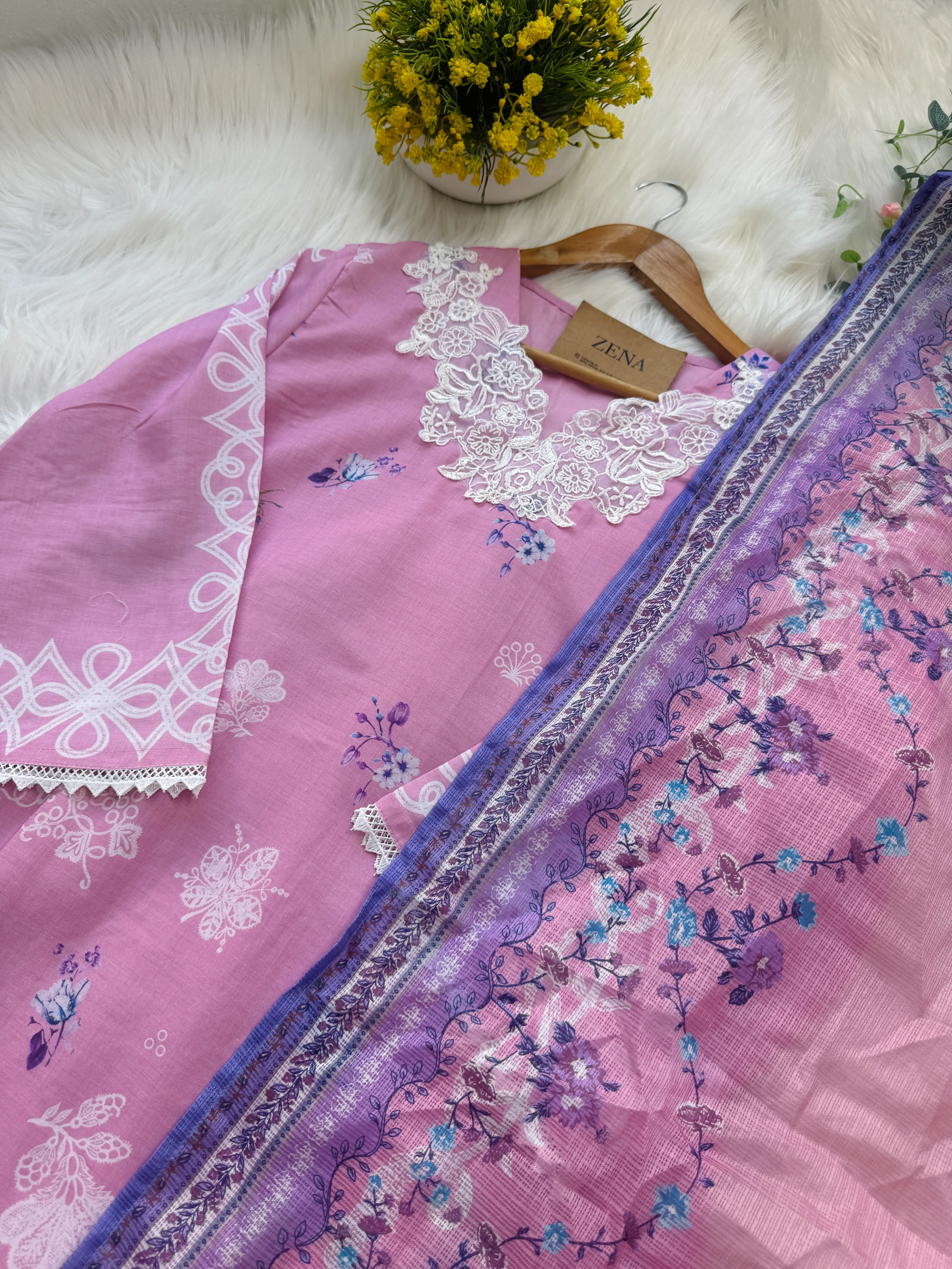 ✨ Pakistani Embroidered Cotton Kurti Set ✨ - Image 4
