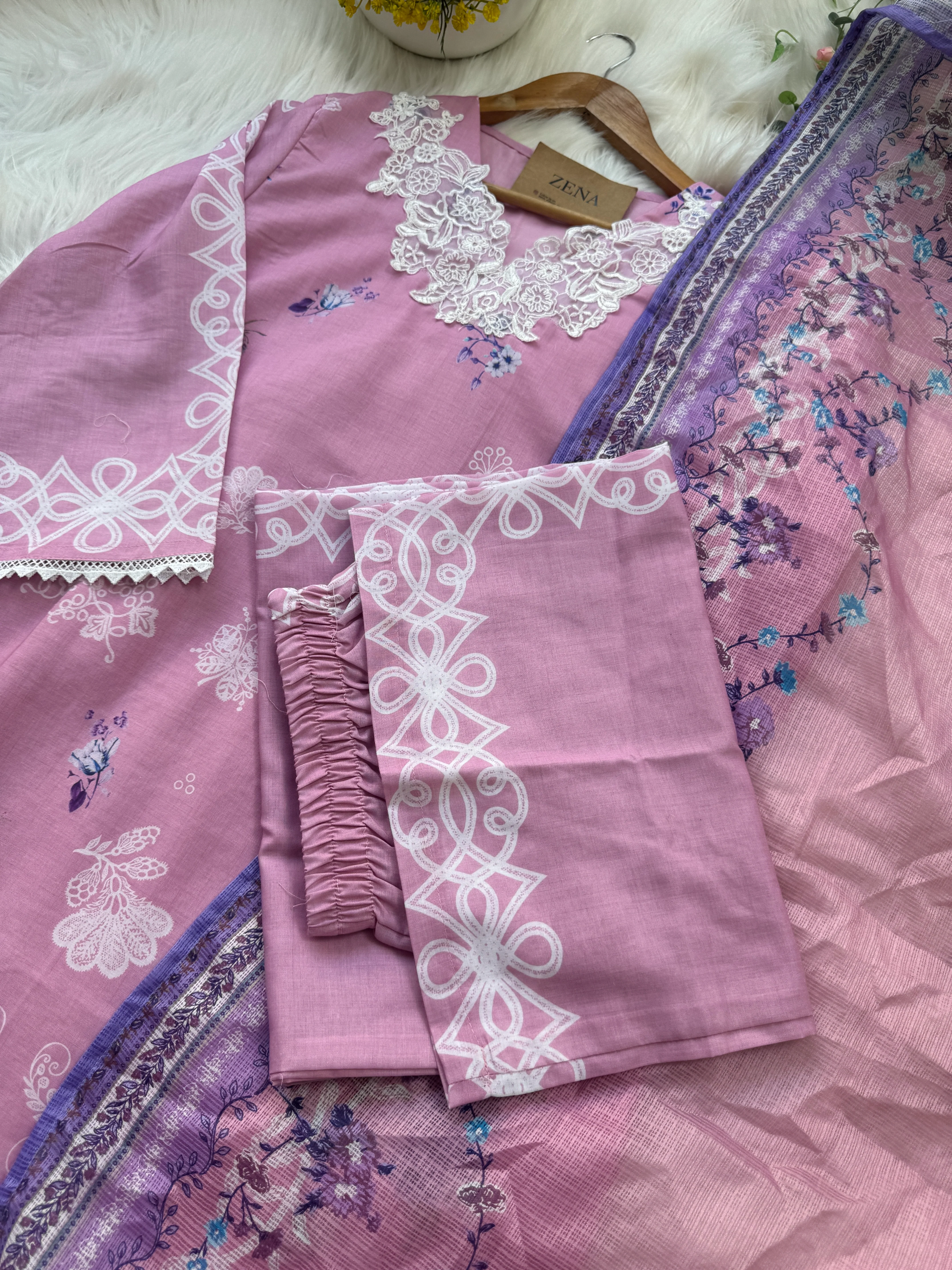 ✨ Pakistani Embroidered Cotton Kurti Set ✨ - Image 5