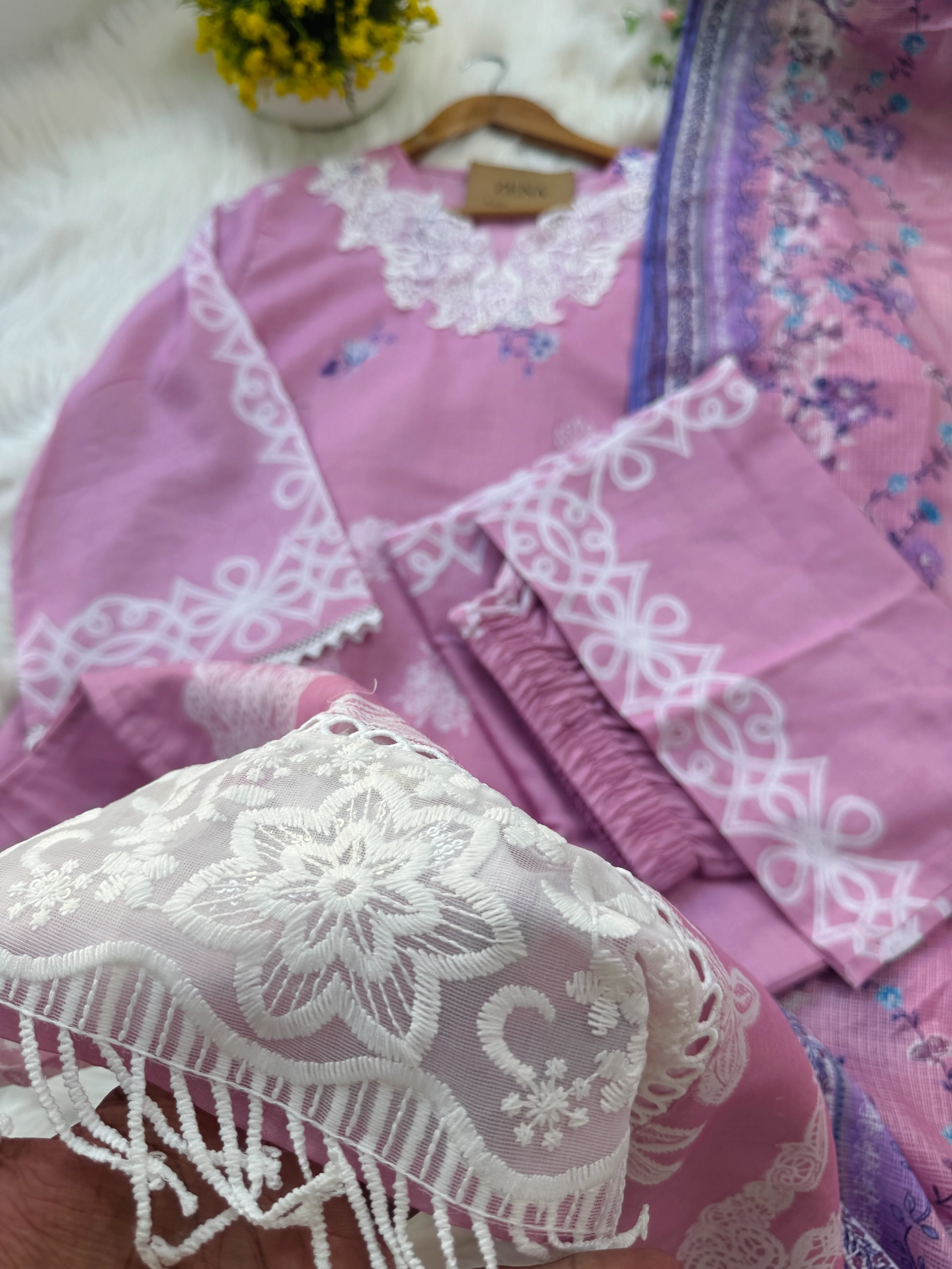 ✨ Pakistani Embroidered Cotton Kurti Set ✨ - Image 6
