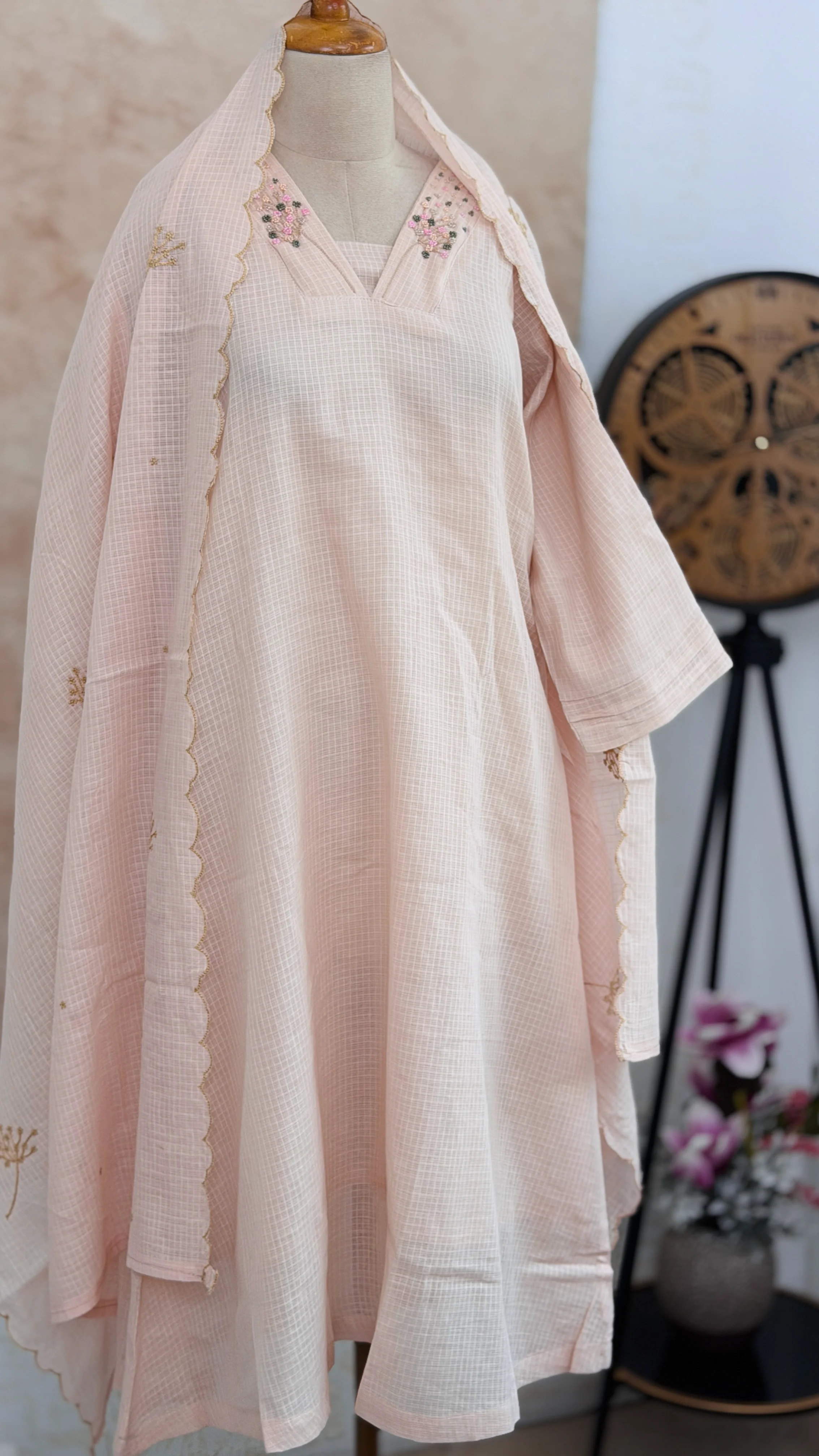 ✨ Premium Cotton Kota Doria A-Line Kurti Set ✨ - Image 2