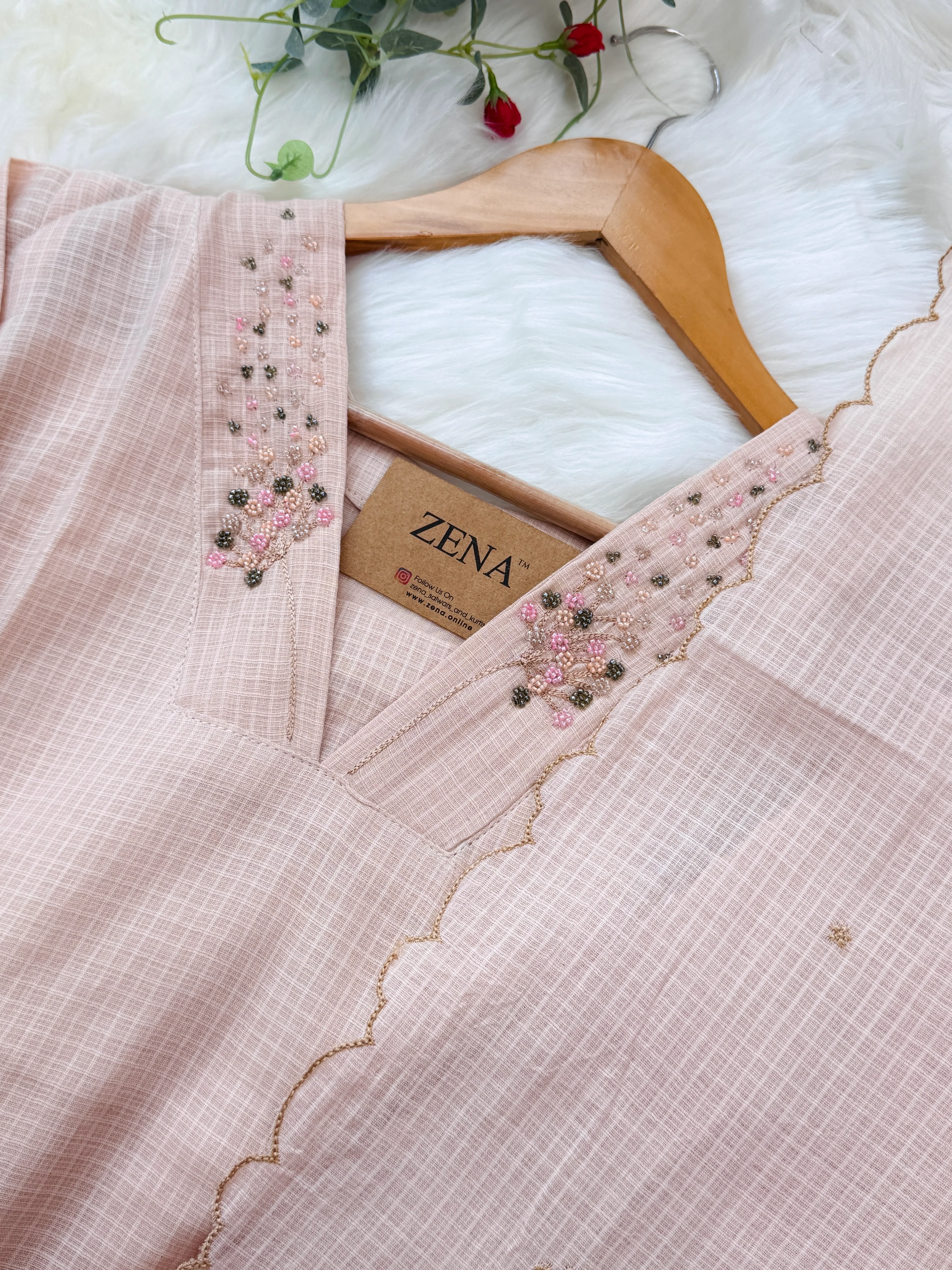 ✨ Premium Cotton Kota Doria A-Line Kurti Set ✨ - Image 4