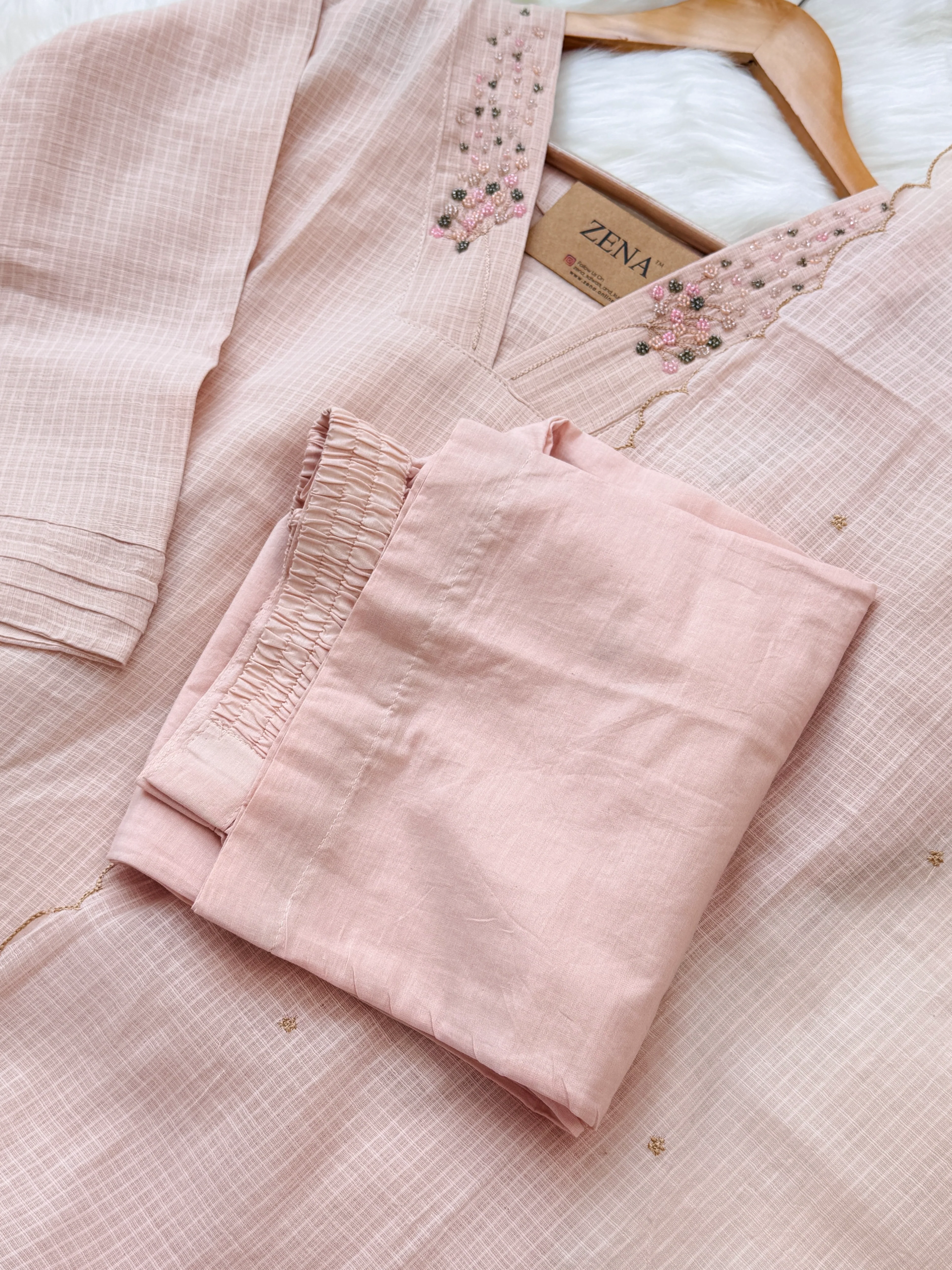 ✨ Premium Cotton Kota Doria A-Line Kurti Set ✨ - Image 8