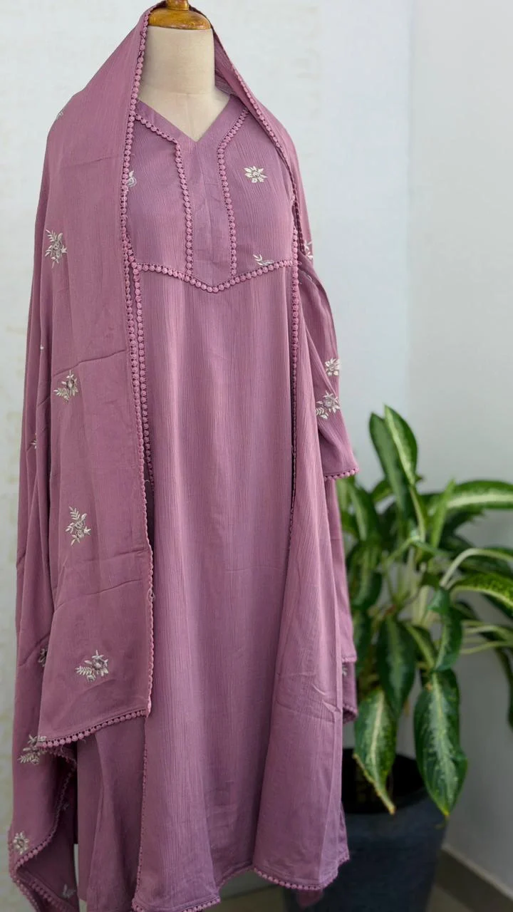 ✨ Premium Crush Rayon Embroidered Anarkali Suit ✨ - Image 2