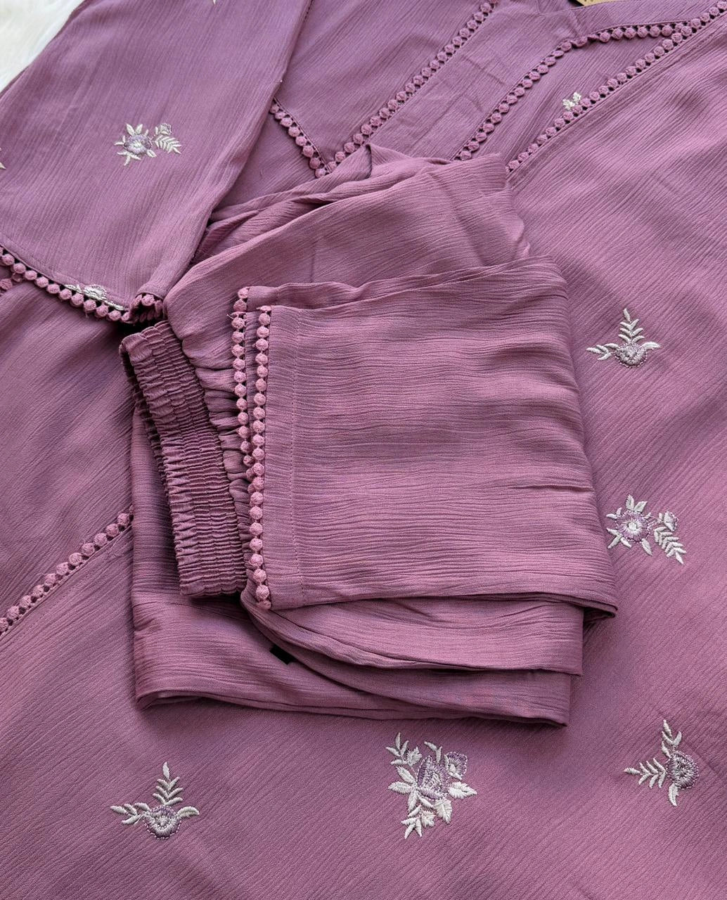 ✨ Premium Crush Rayon Embroidered Anarkali Suit ✨ - Image 4