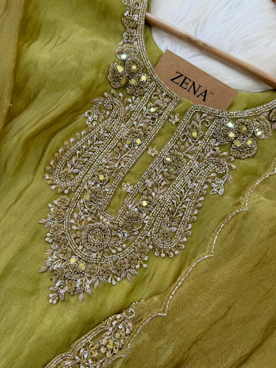 ✨ Premium Crushed Tissue Silk Handwork Suit – Top, Bottom & Dupatta ✨ - Image 7