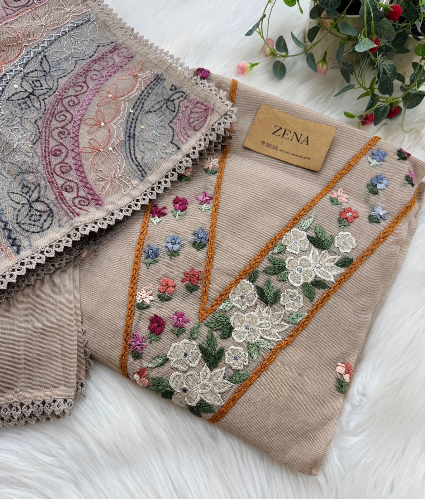 ✨ Premium Hand Embroidered Unstitched Suit ✨