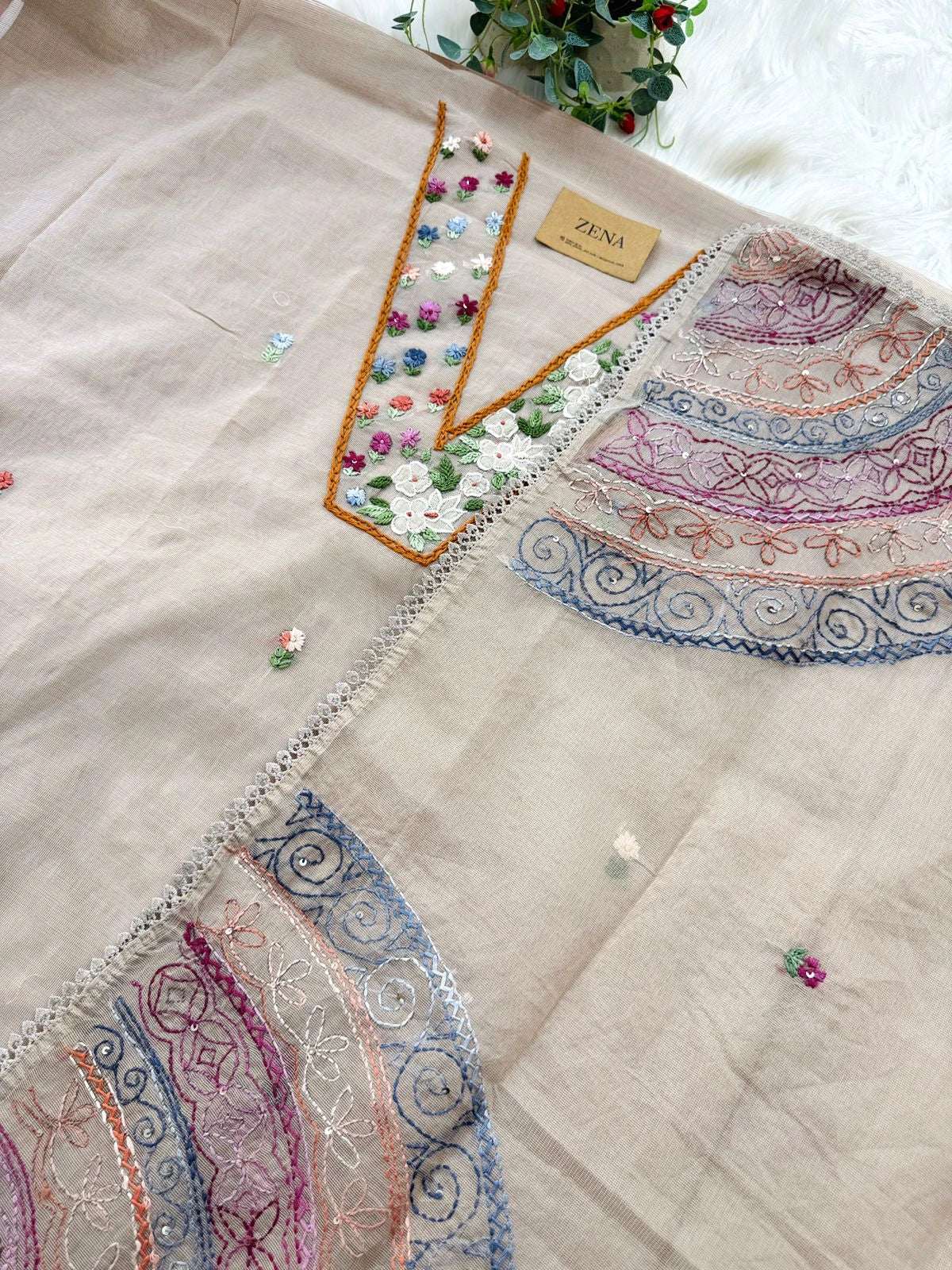 ✨ Premium Hand Embroidered Unstitched Suit ✨ - Image 3
