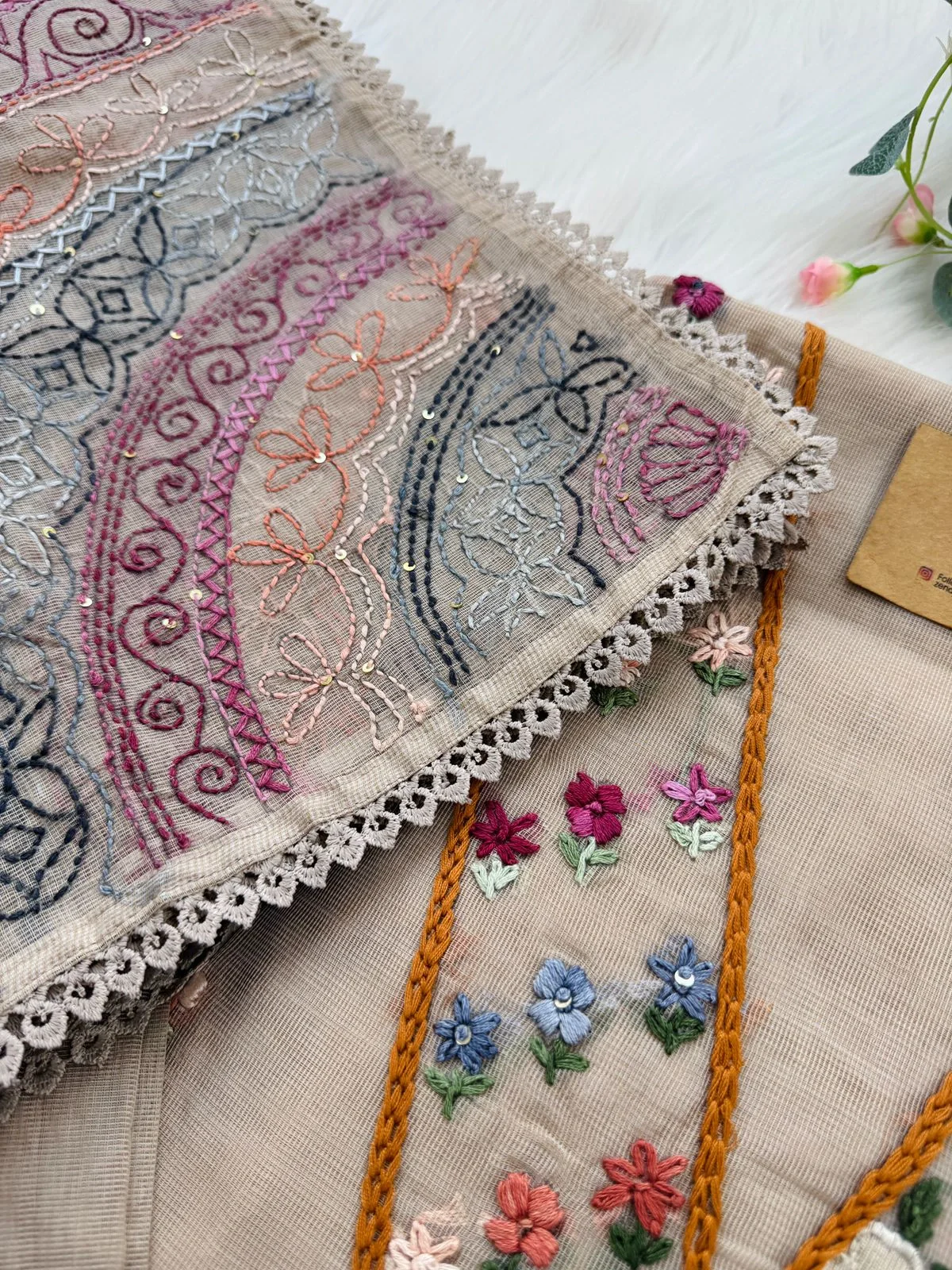 ✨ Premium Hand Embroidered Unstitched Suit ✨ - Image 4