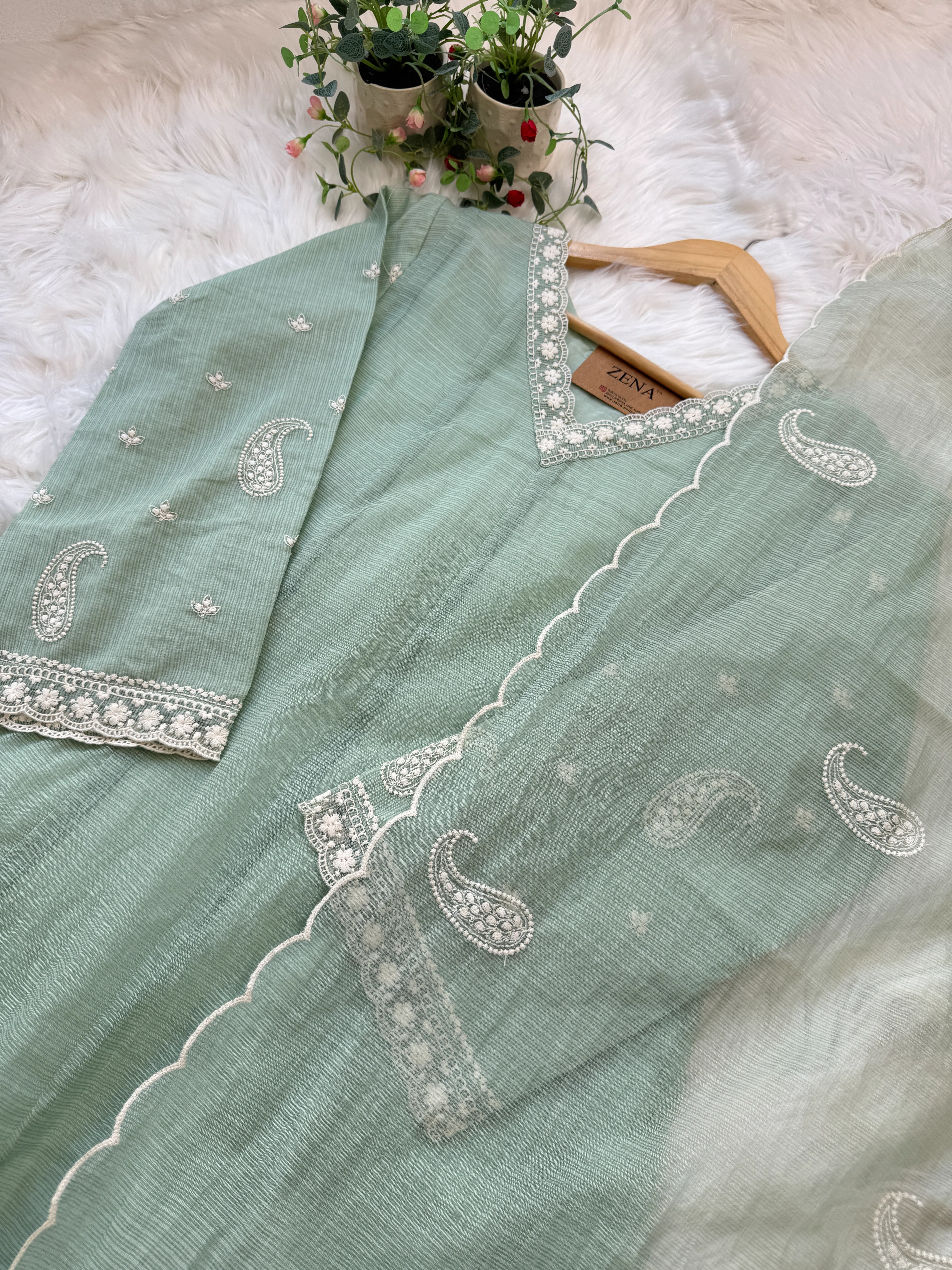 ✨ Premium Kota Doria Embroidered Anarkali Set ✨ - Image 3