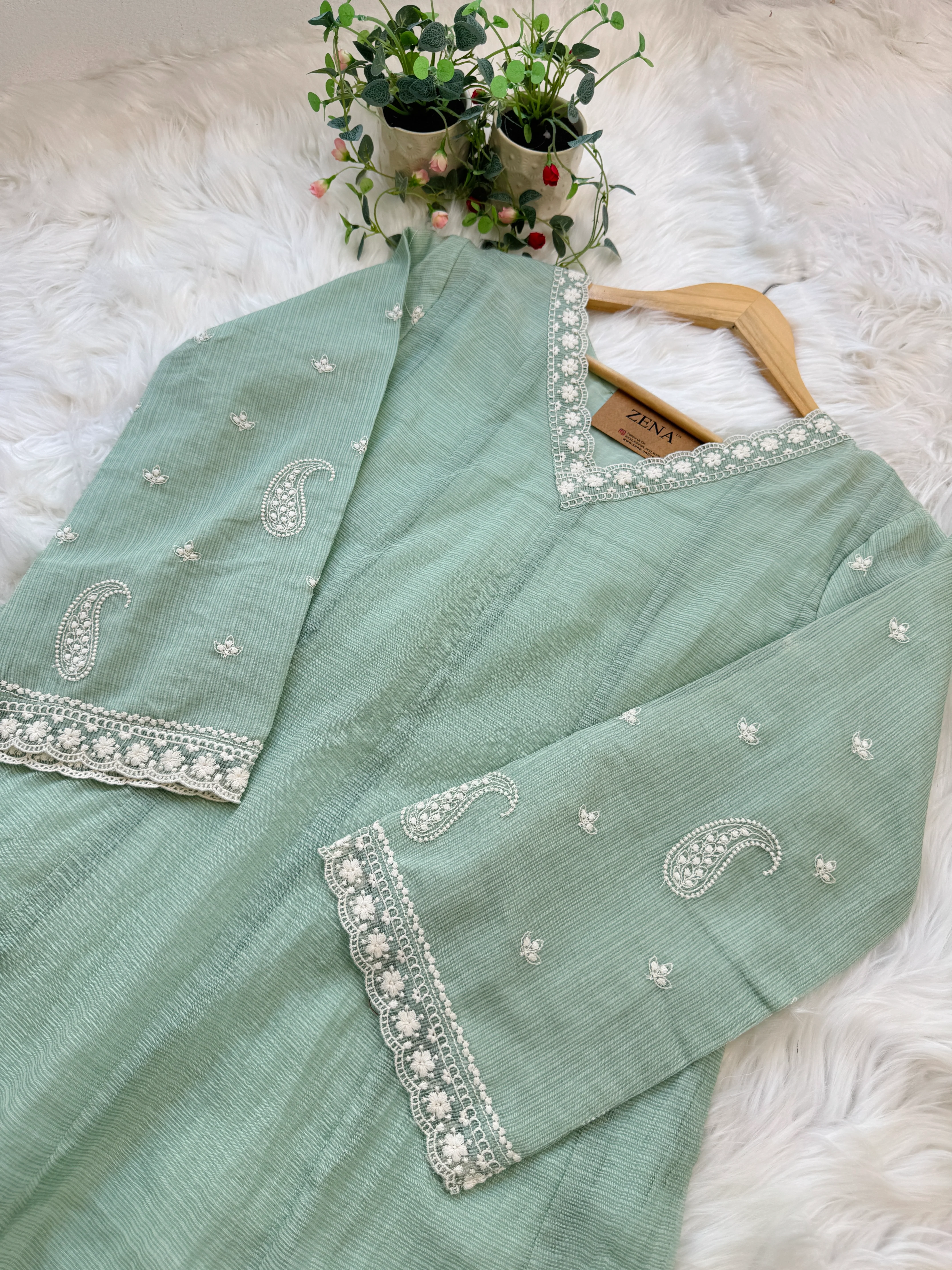 ✨ Premium Kota Doria Embroidered Anarkali Set ✨ - Image 4