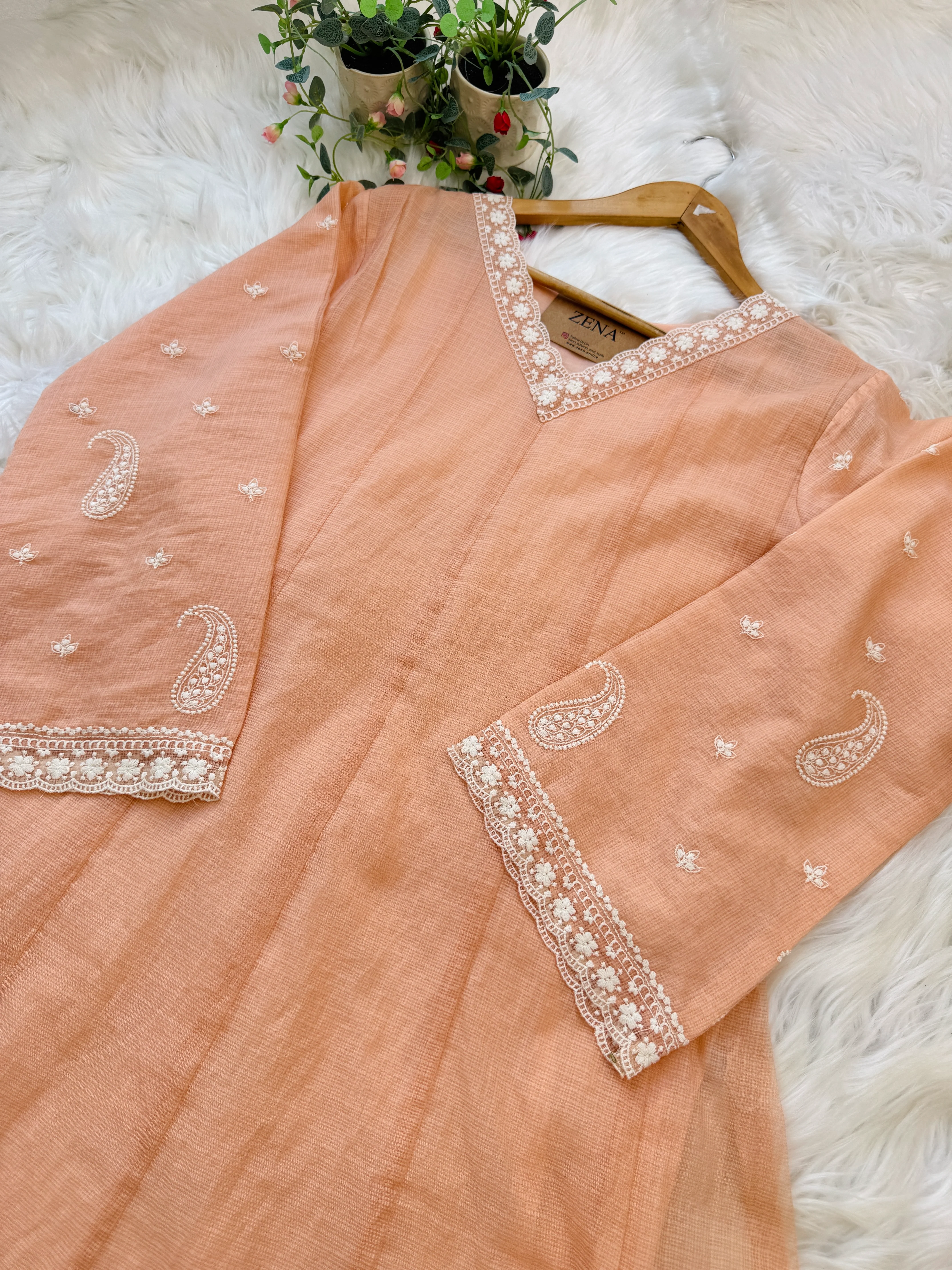 ✨ Premium Kota Doria Embroidered Anarkali Set ✨ - Image 3