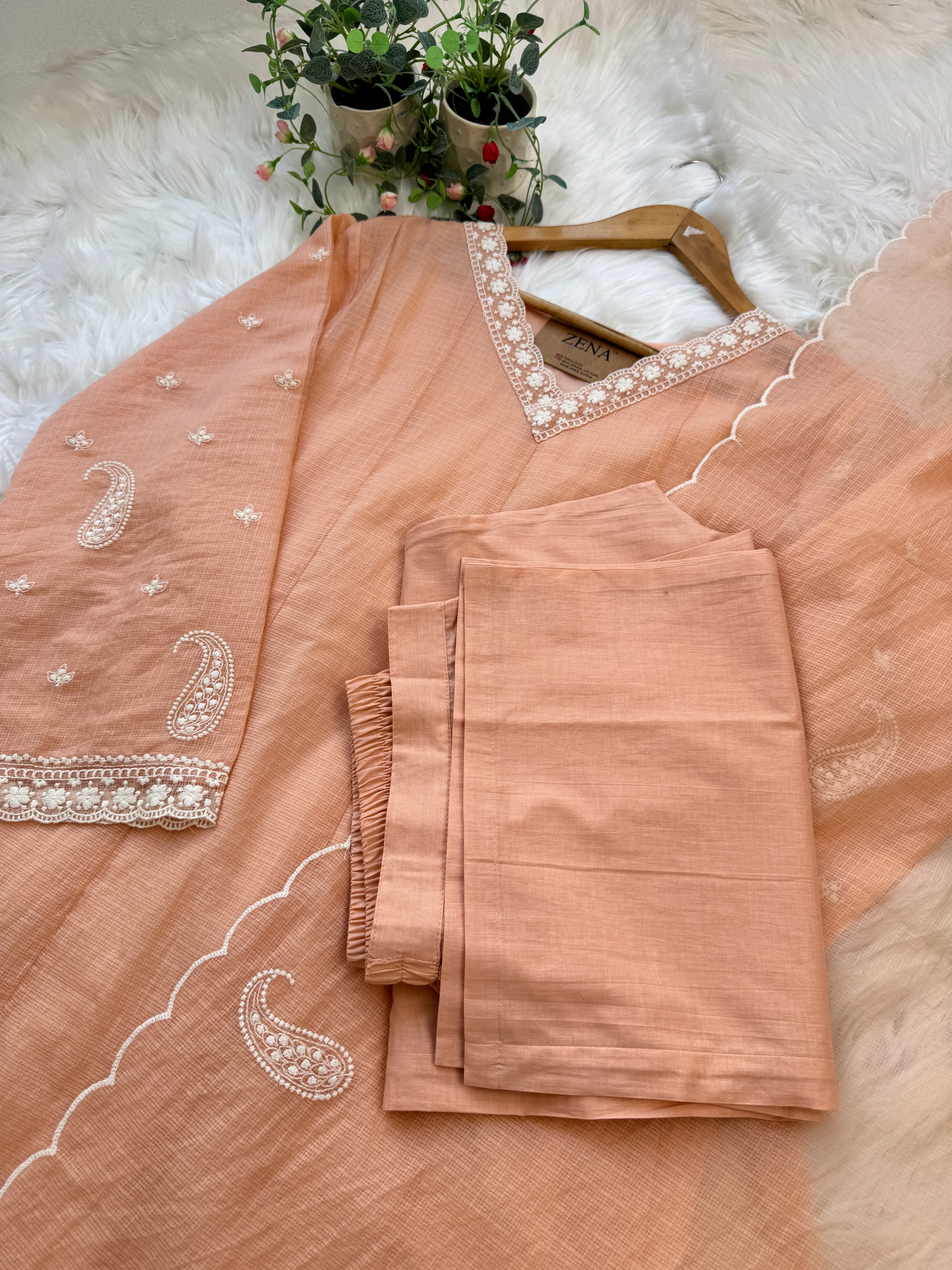 ✨ Premium Kota Doria Embroidered Anarkali Set ✨ - Image 4