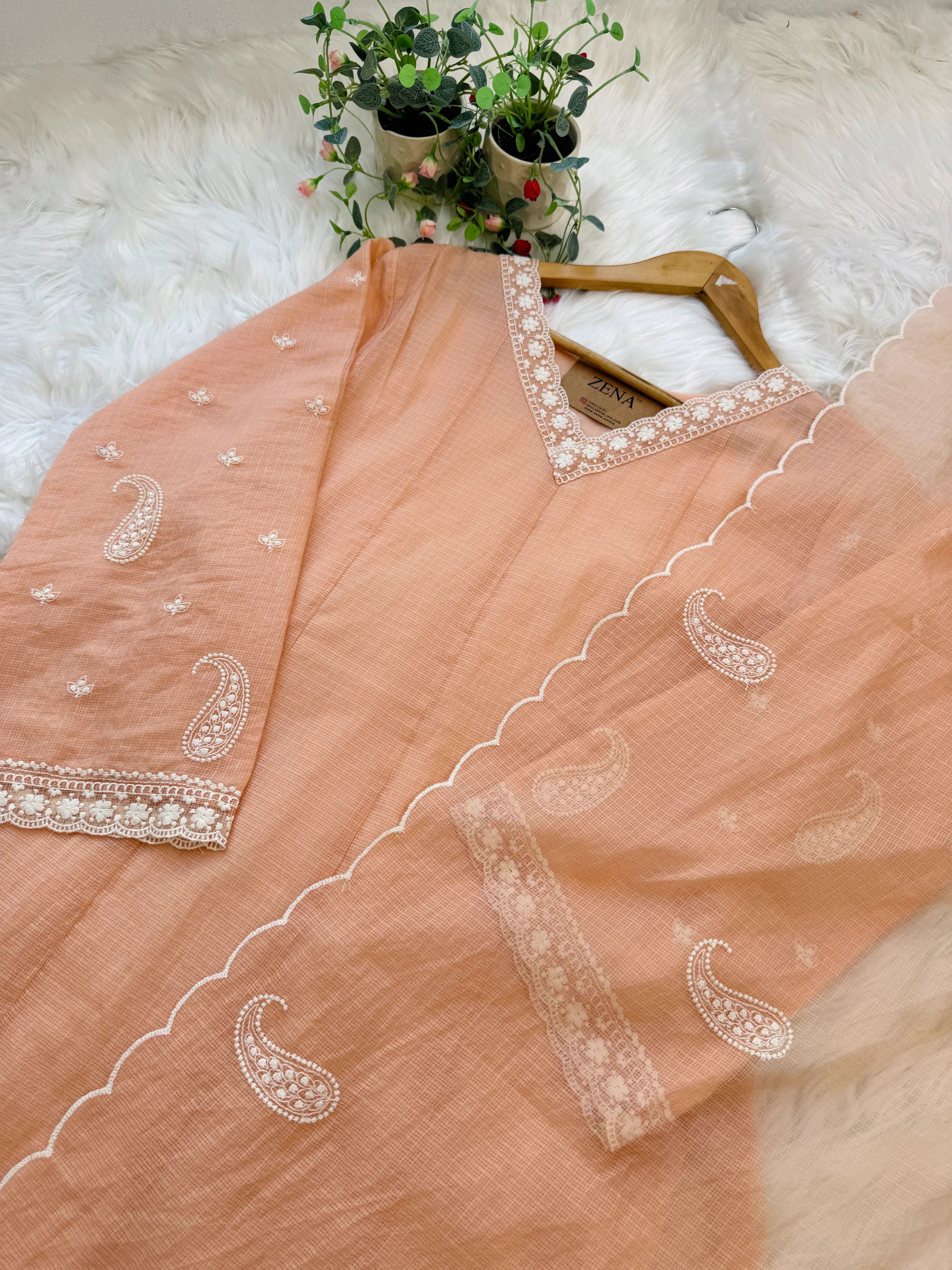 ✨ Premium Kota Doria Embroidered Anarkali Set ✨ - Image 5