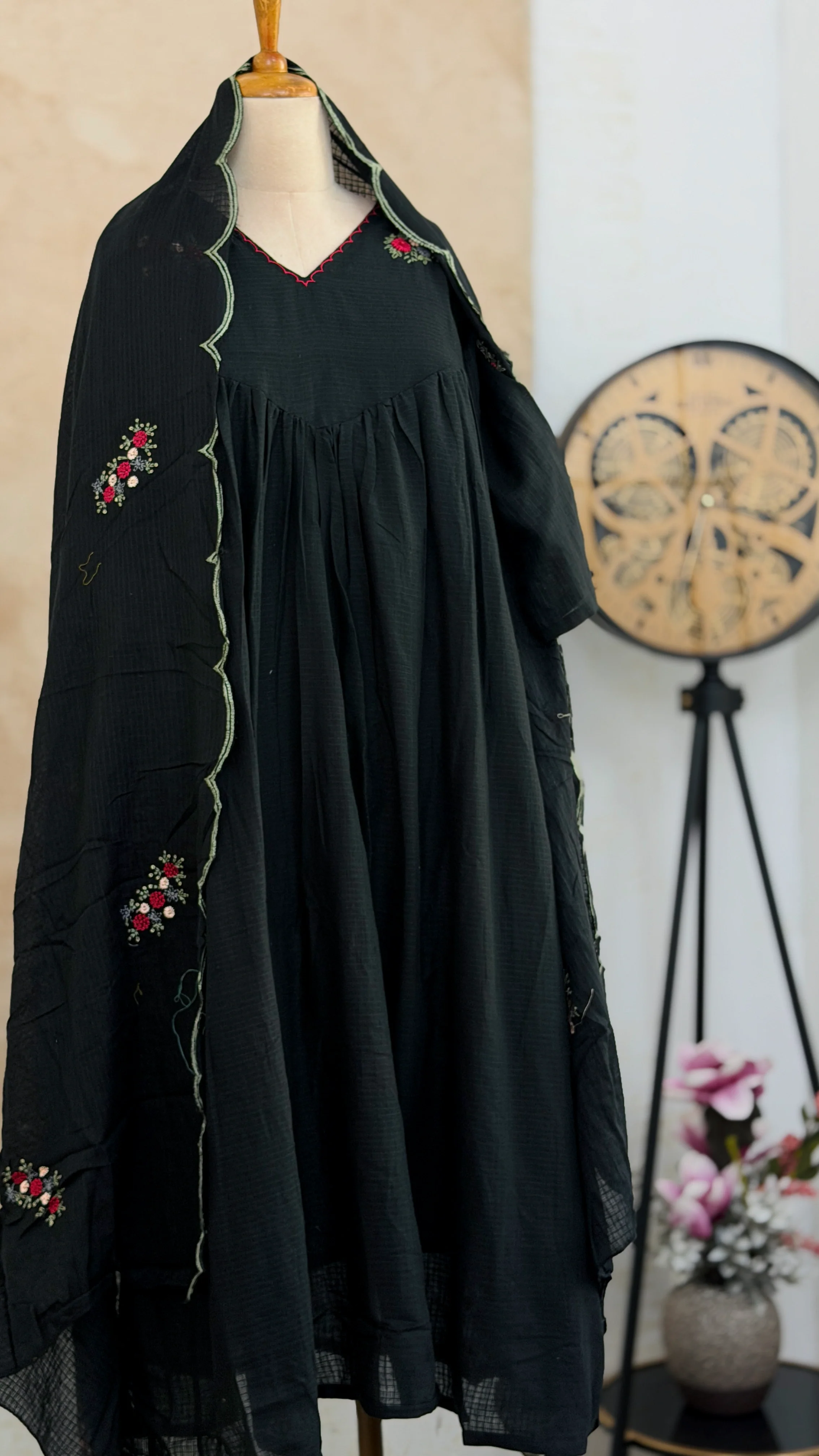 ✨ Premium Kota Fabric Embroidered Anarkali Set ✨ - Image 2
