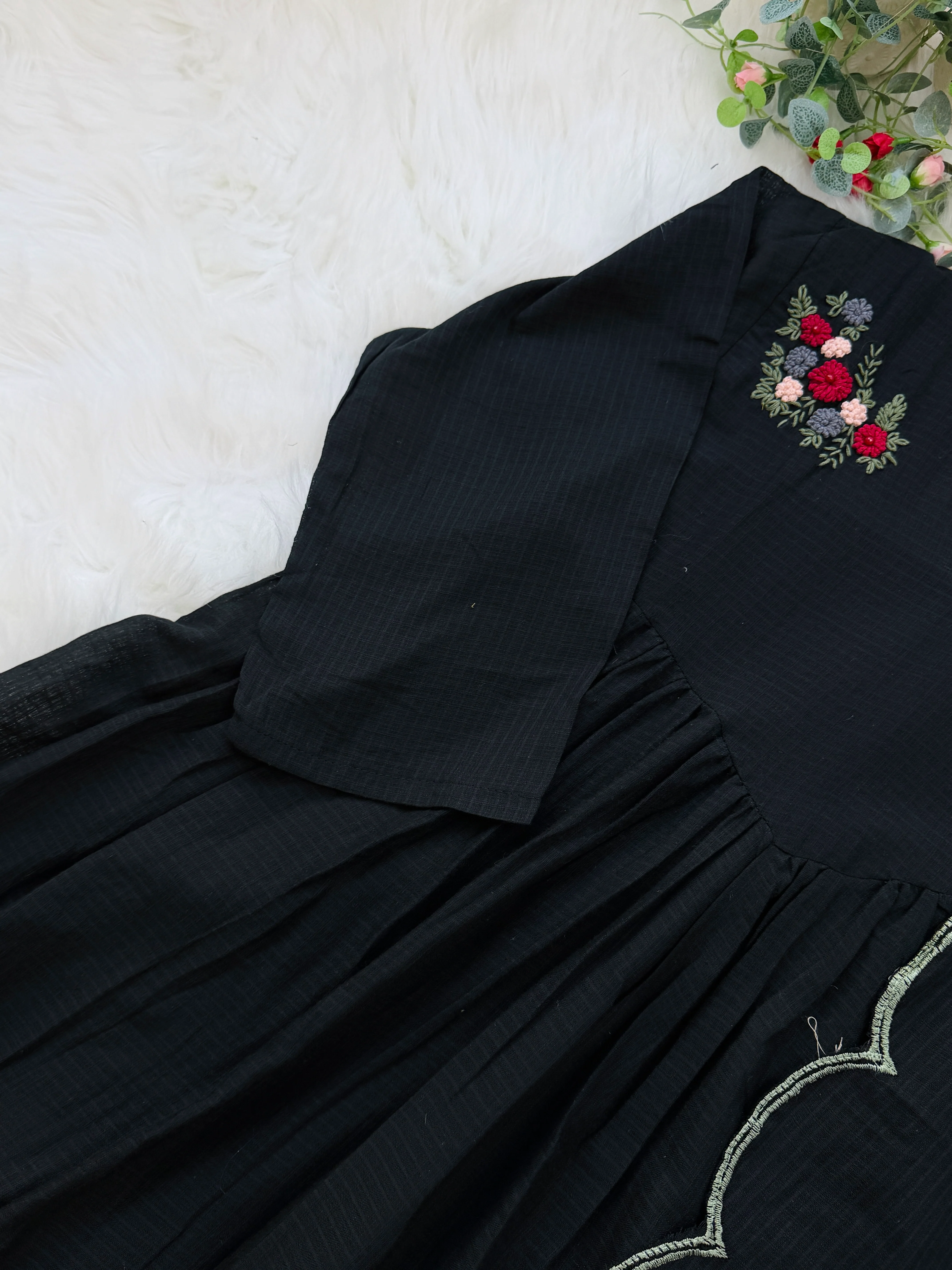 ✨ Premium Kota Fabric Embroidered Anarkali Set ✨ - Image 6