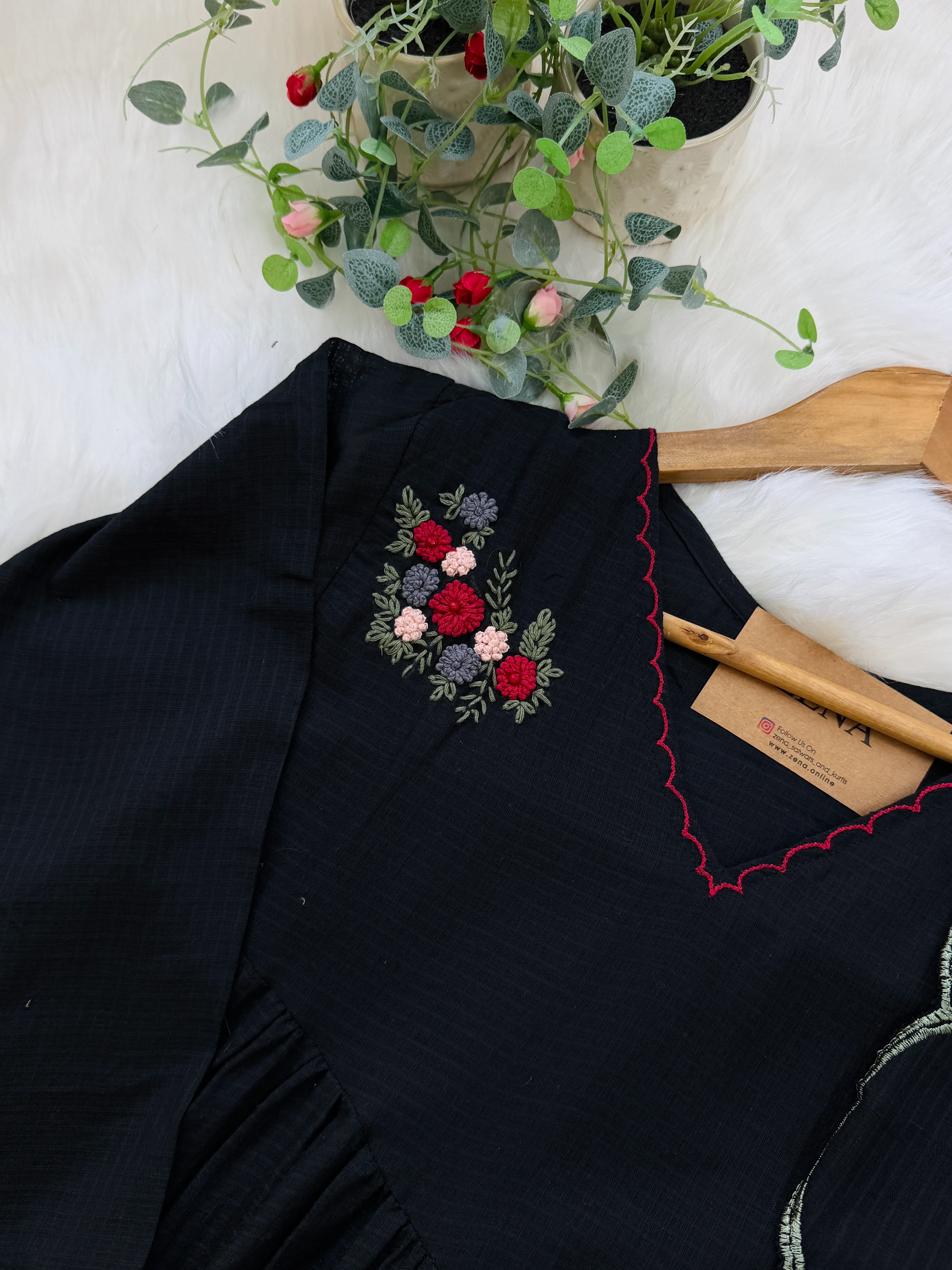 ✨ Premium Kota Fabric Embroidered Anarkali Set ✨ - Image 7