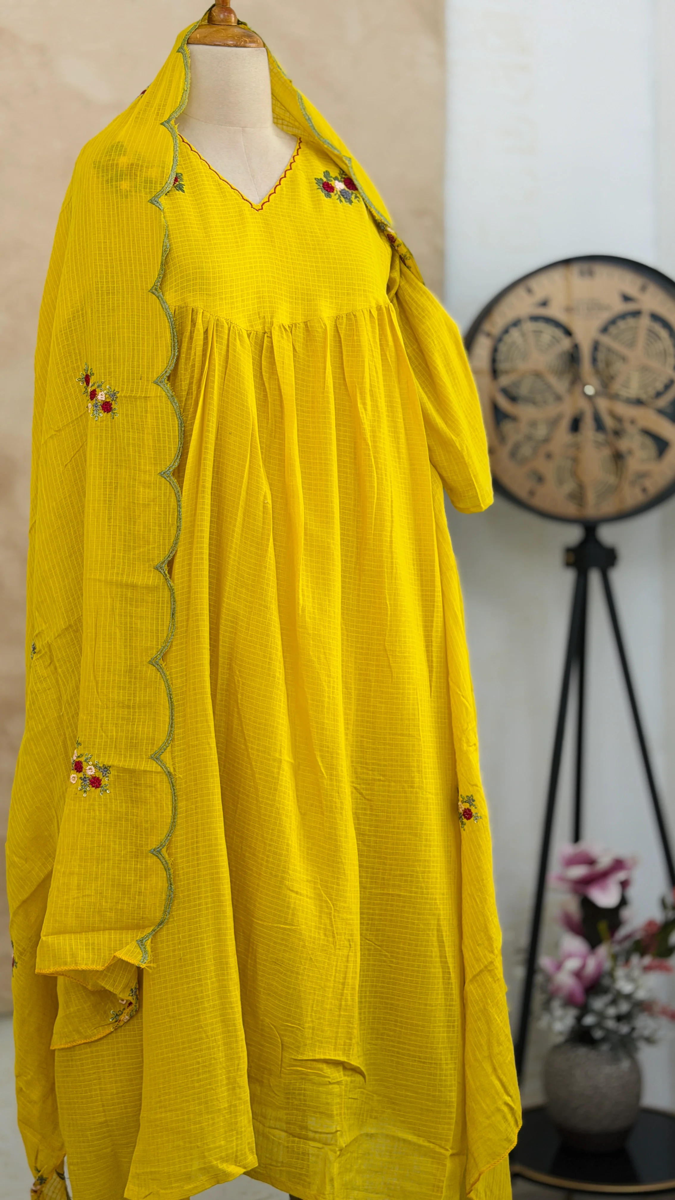 ✨ Premium Kota Fabric Embroidered Anarkali Set ✨ - Image 2