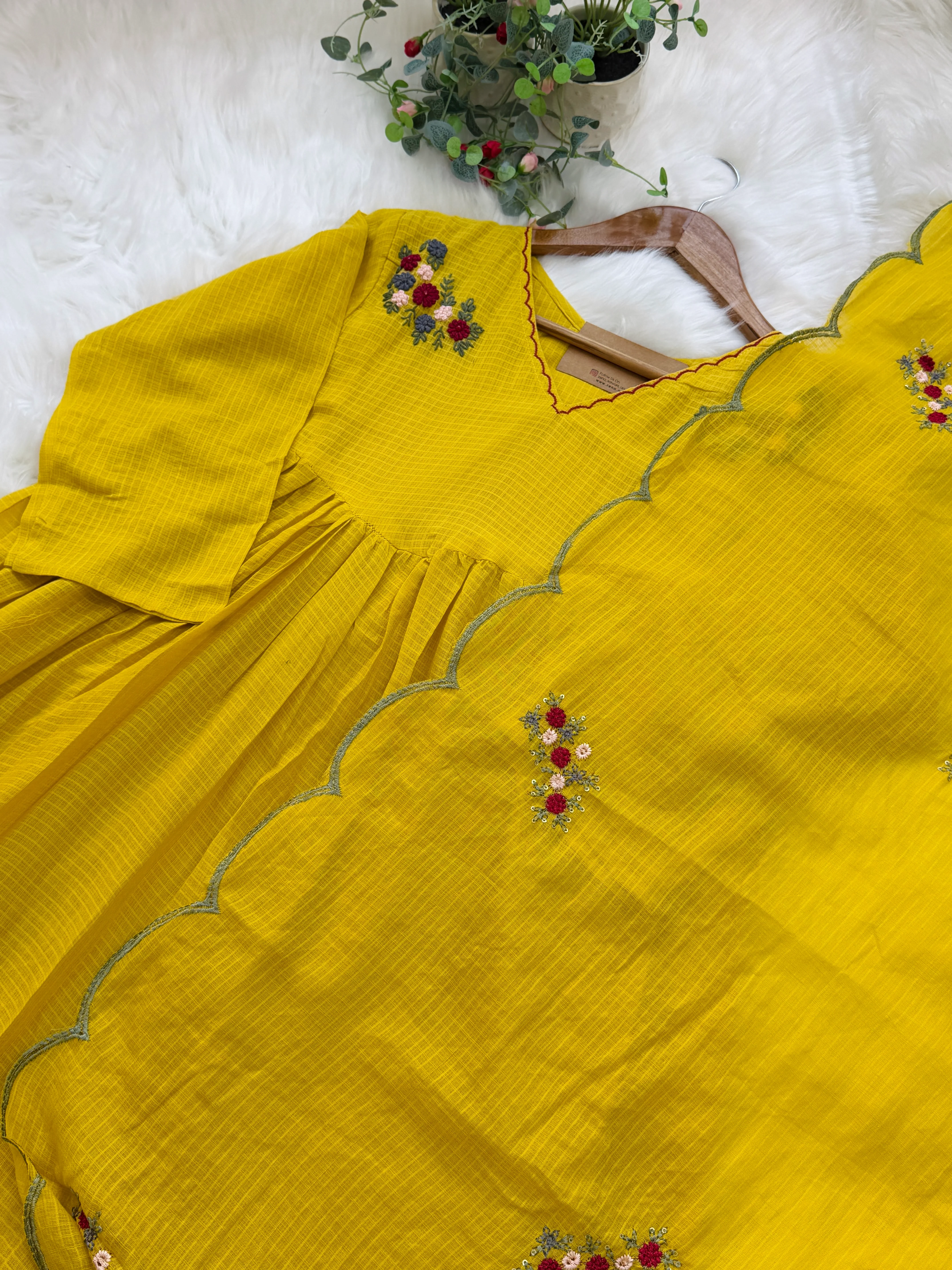 ✨ Premium Kota Fabric Embroidered Anarkali Set ✨ - Image 3