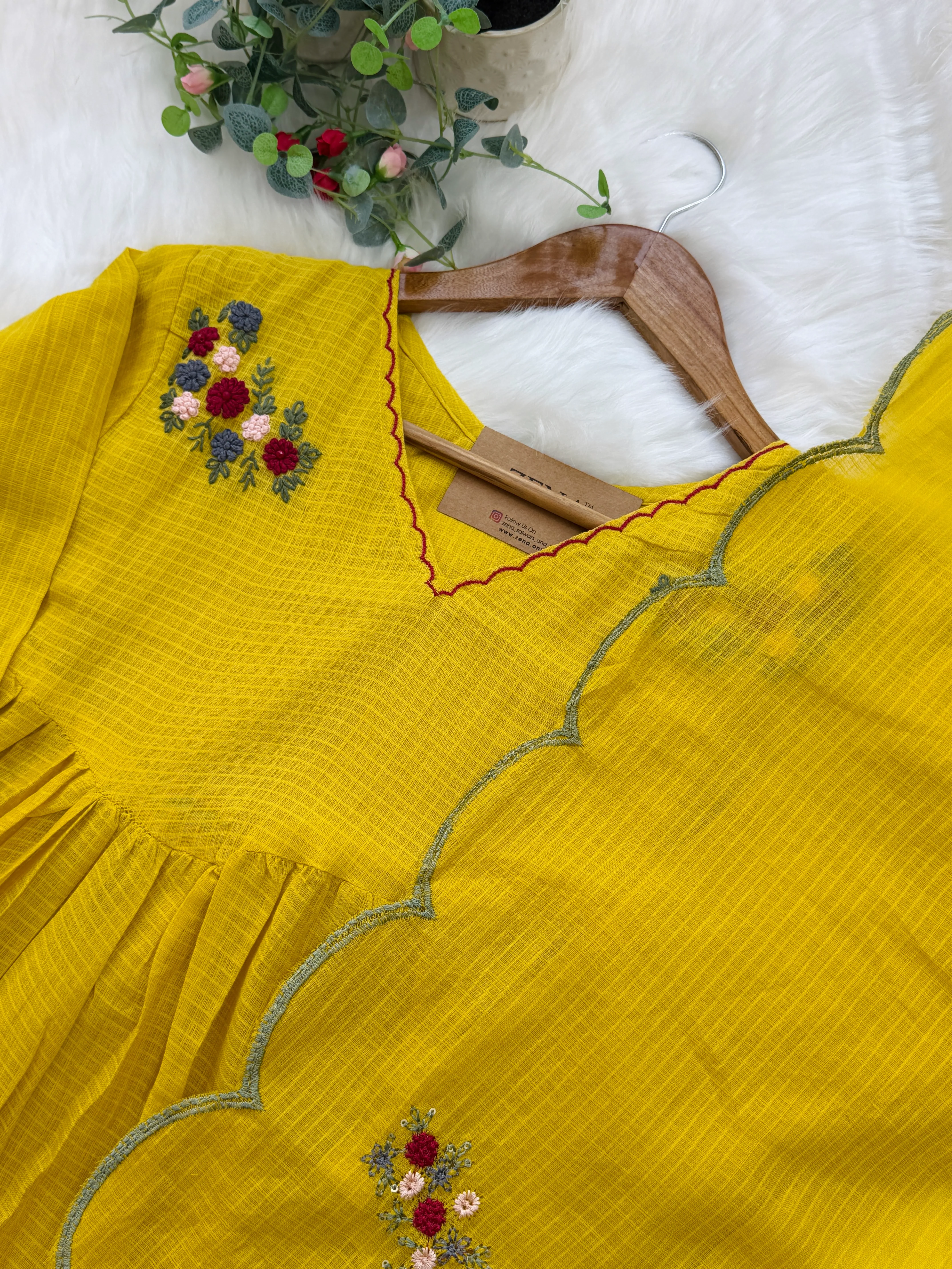 ✨ Premium Kota Fabric Embroidered Anarkali Set ✨ - Image 4
