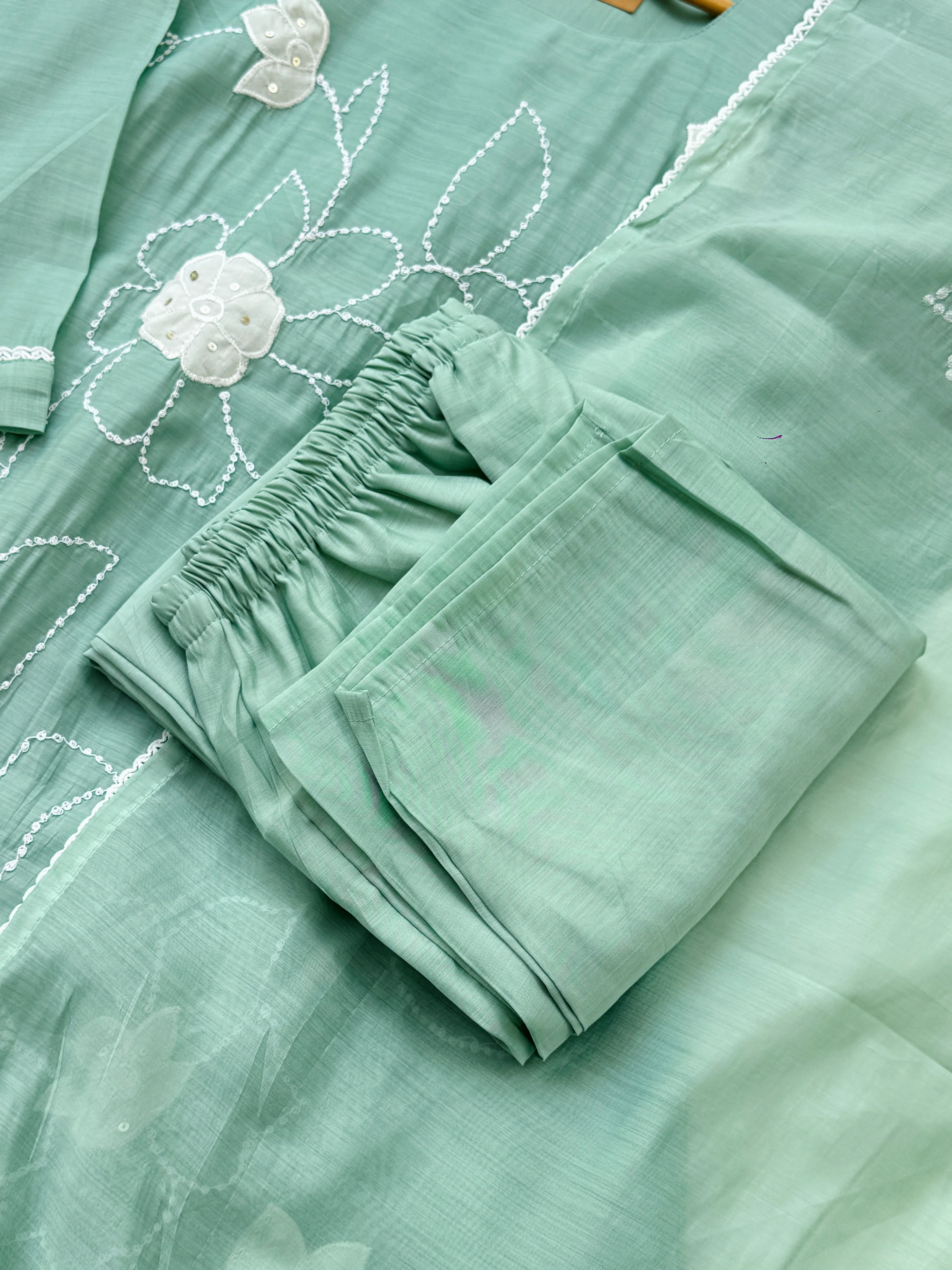 ✨ Premium Mul Chanderi Embroidered Kurti Set ✨ - Image 5