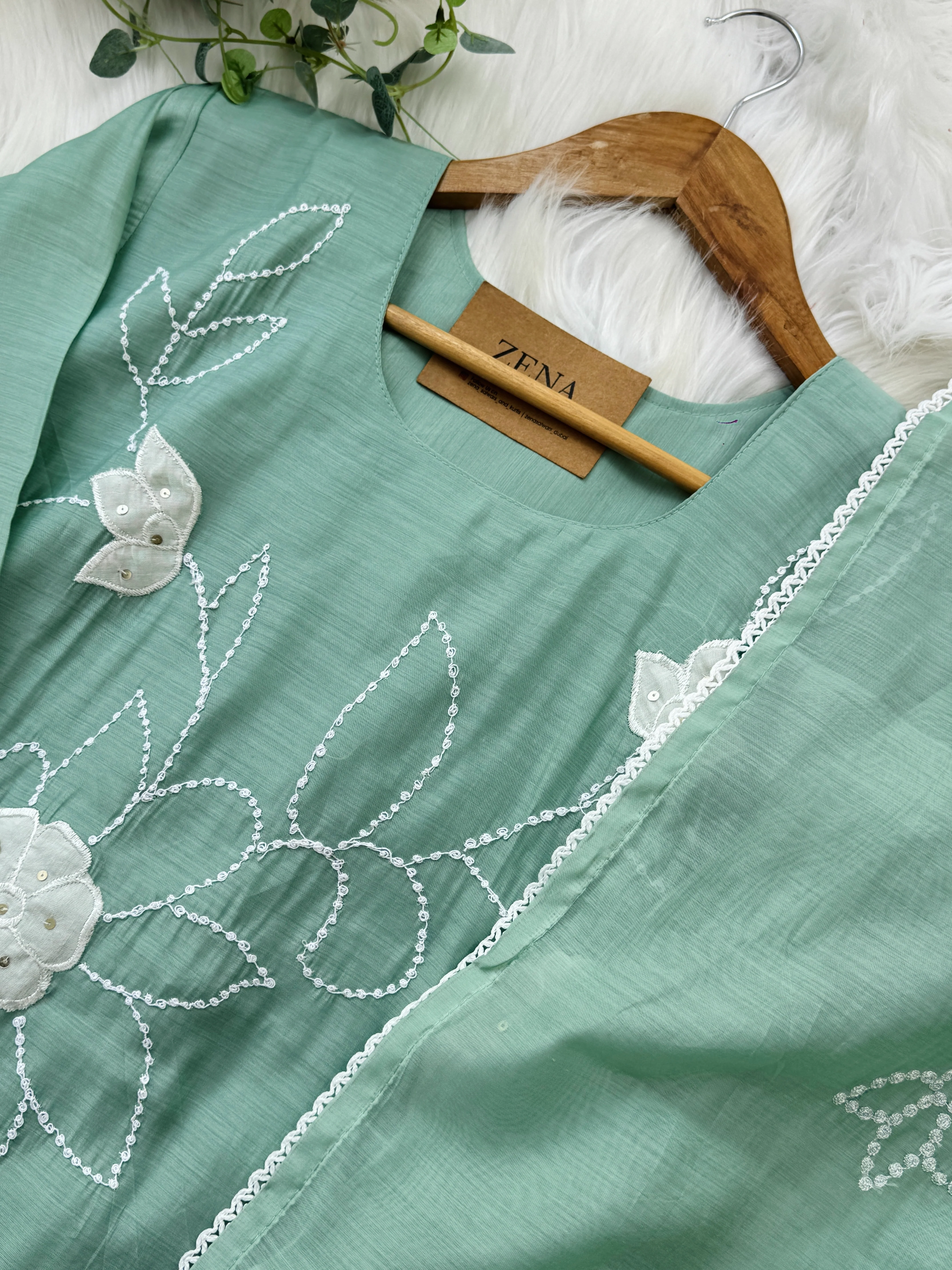 ✨ Premium Mul Chanderi Embroidered Kurti Set ✨ - Image 8